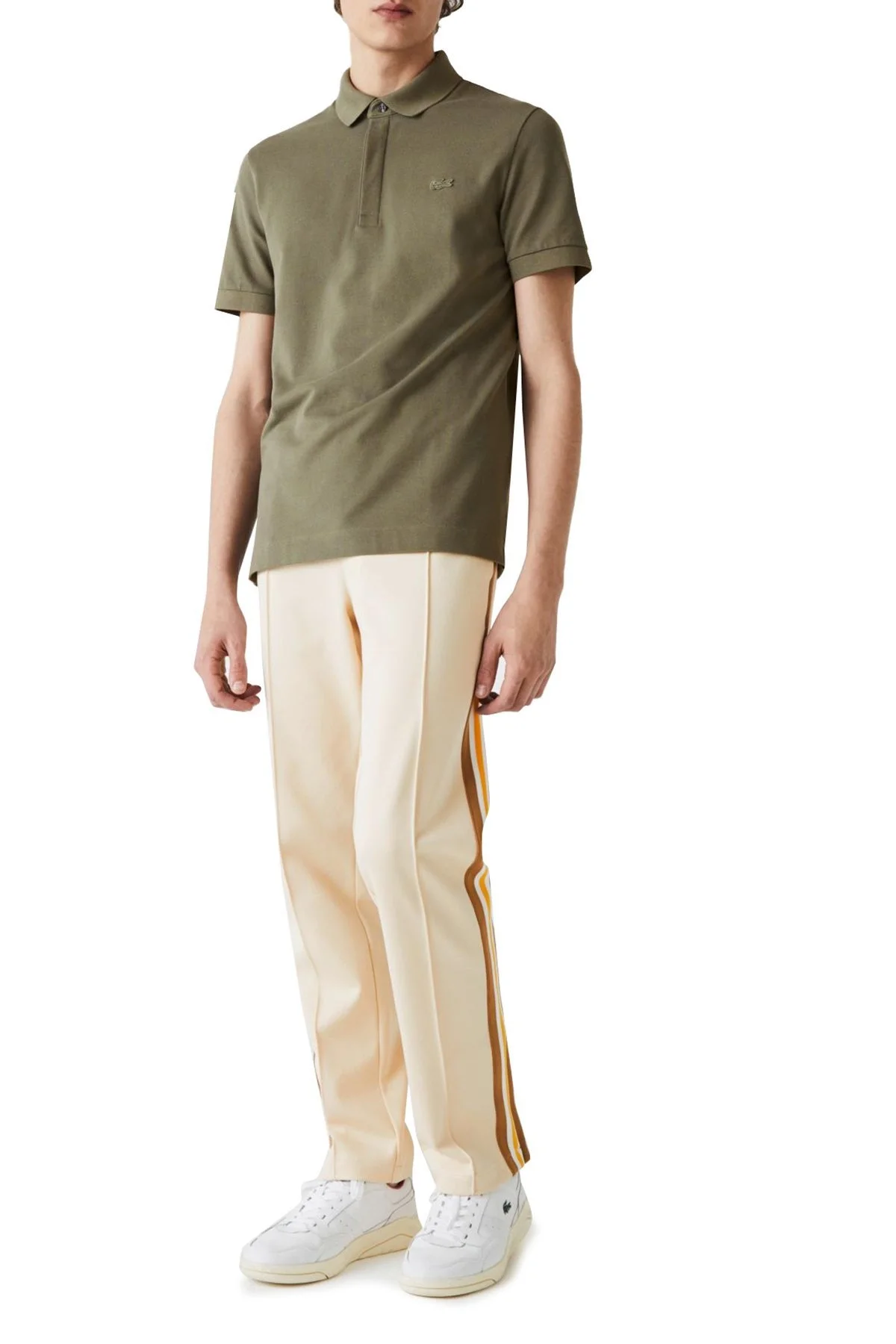 Lacoste Pamuklu Regular Fit T Shirt Erkek Polo PH5522 316 HAKİ - 3