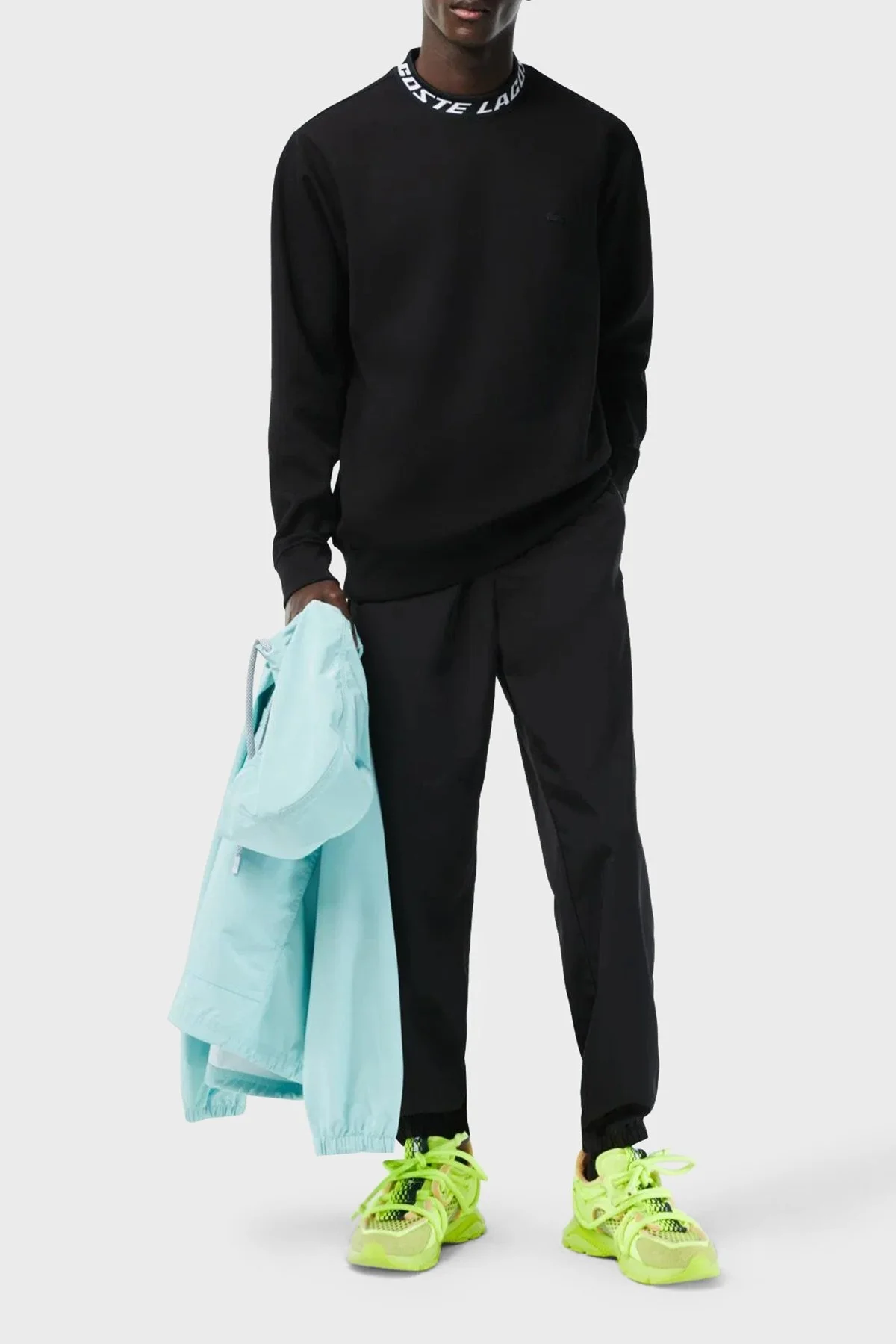 Lacoste Pamuklu Standart Fit Sıfır Yaka Erkek Sweat SH5690 031 SİYAH - 3