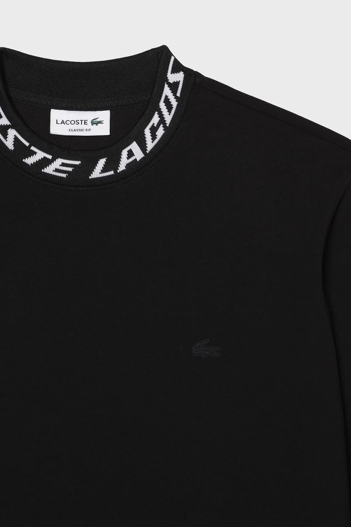 Lacoste Pamuklu Standart Fit Sıfır Yaka Erkek Sweat SH5690 031 SİYAH - 7