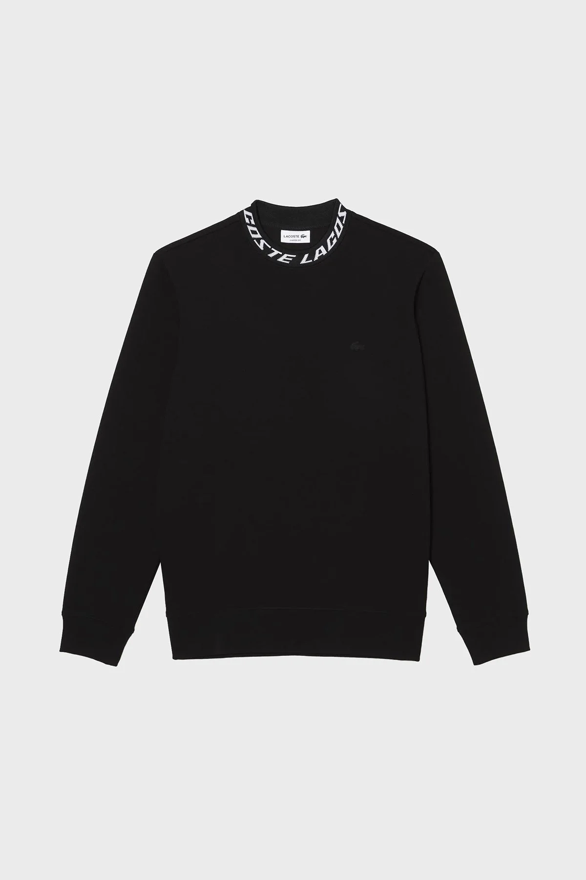 Lacoste Pamuklu Standart Fit Sıfır Yaka Erkek Sweat SH5690 031 SİYAH - 8