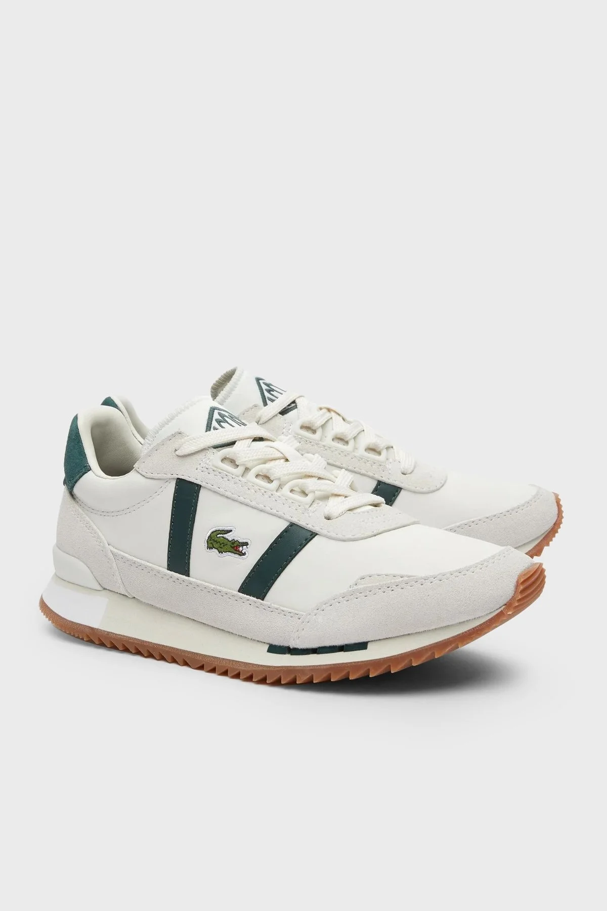 Lacoste Partner Retro Deri Logolu Günlük Sneaker Bayan Ayakkabı 741SFA0071T 1Y5 Krem-Yeşil - 2