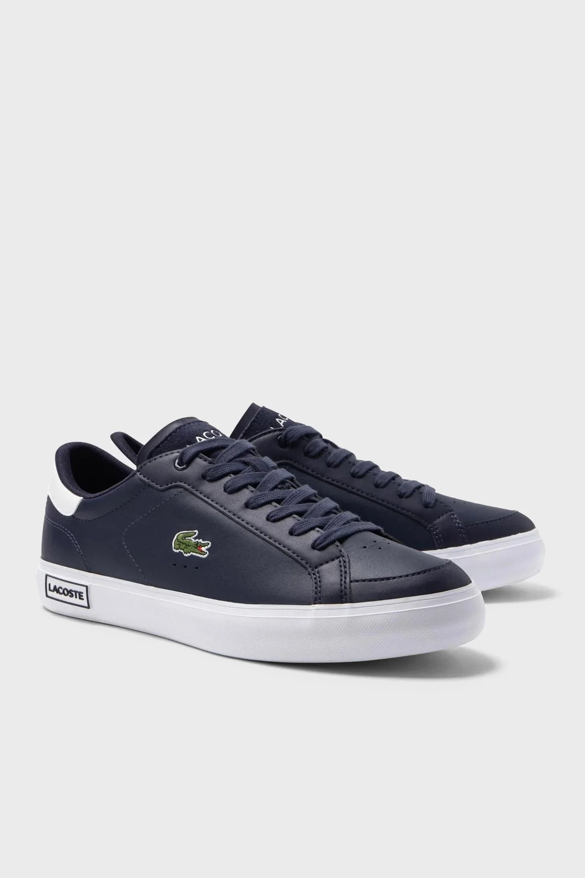 Lacoste Powercourt Logo Detaylı Günlük Sneaker Erkek Ayakkabı 745SMA0066 092 LACİVERT-BEYAZ - 2