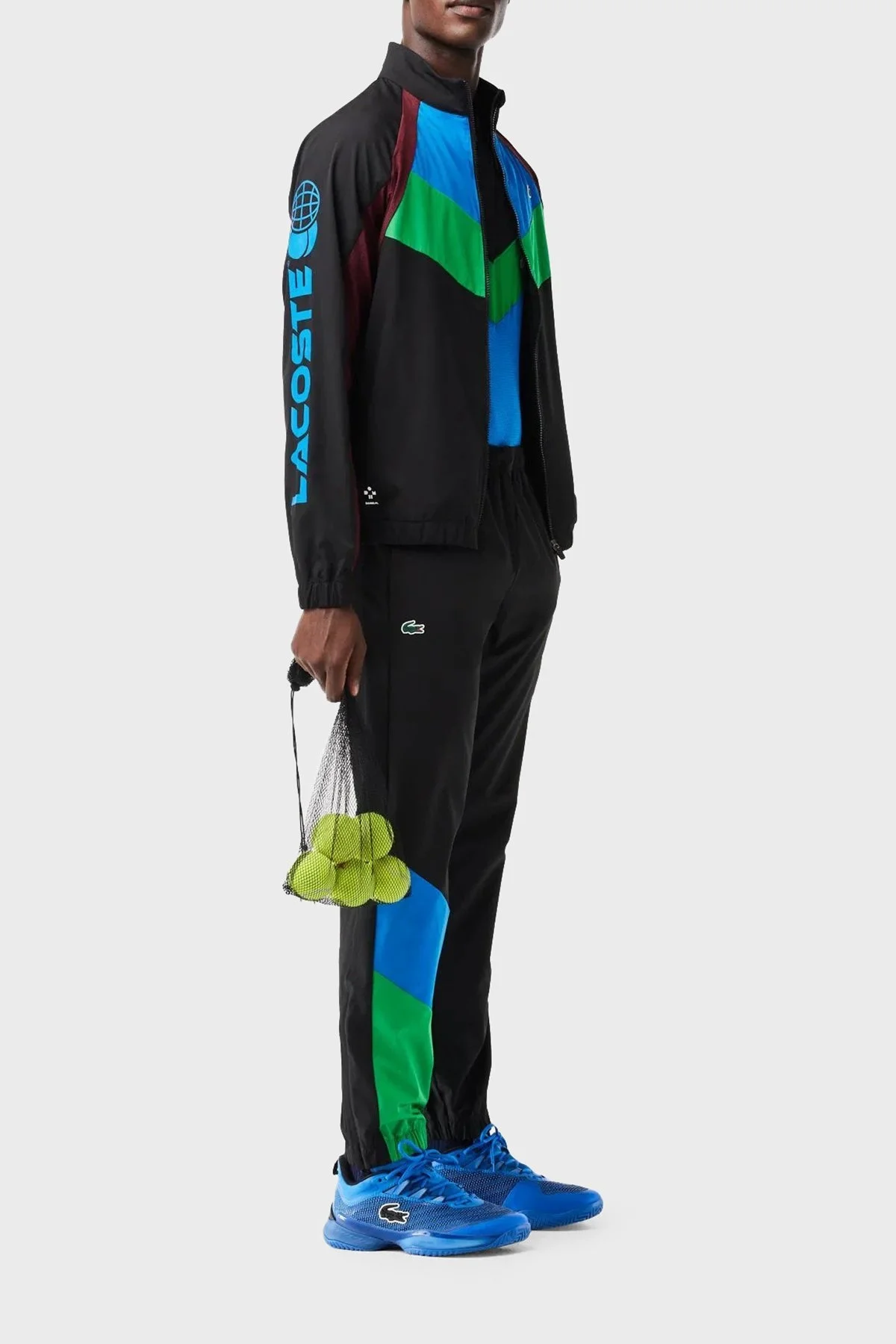 Lacoste Renk Bloklu Regular Fit Dik Yaka Erkek Eşofman Takımı WH1789 LI3 SİYAH - 6