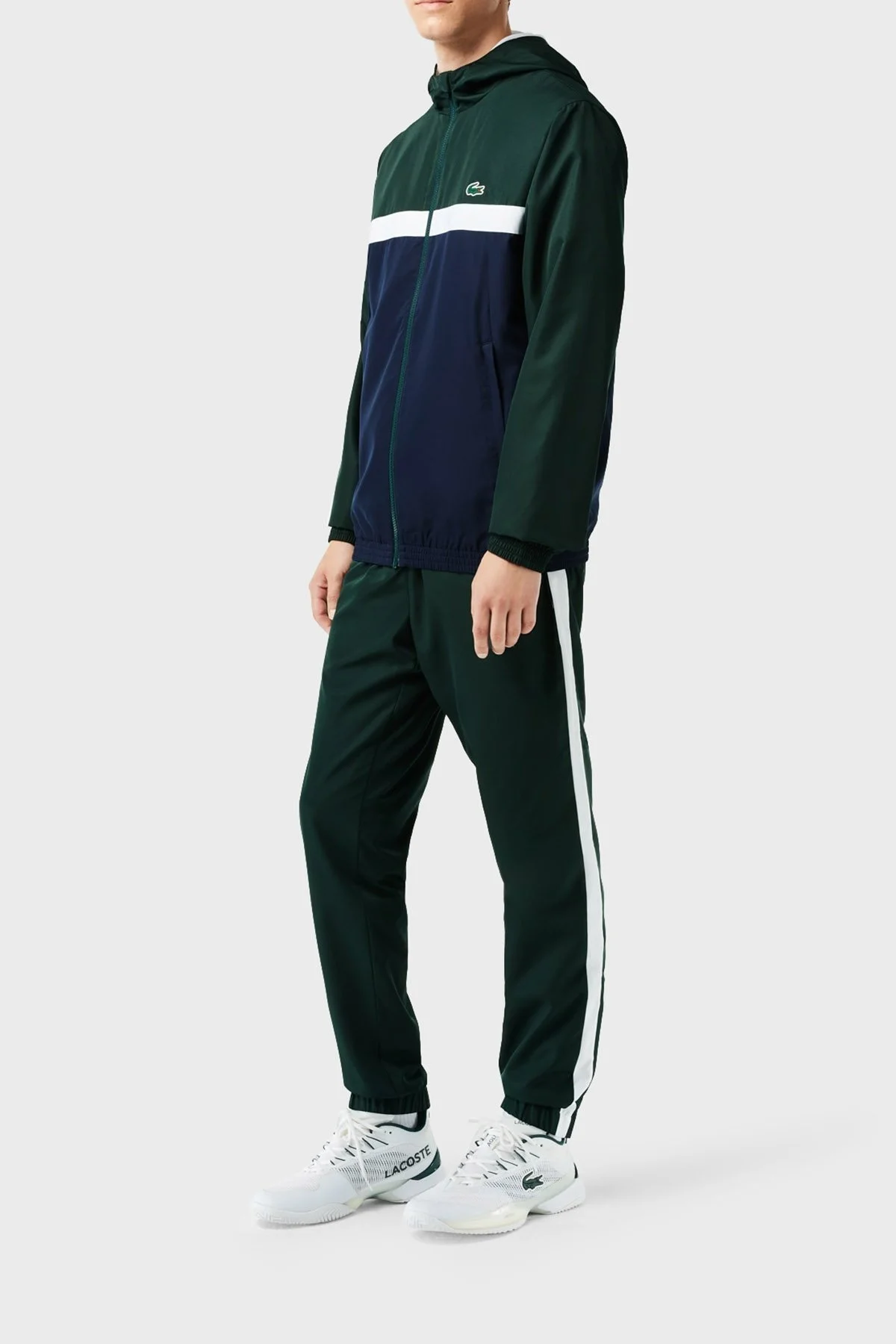 Lacoste Renk Bloklu Regular Fit Kapüşonlu Yaka Erkek Eşofman Takımı WH1793 7UP LACİVERT - 3