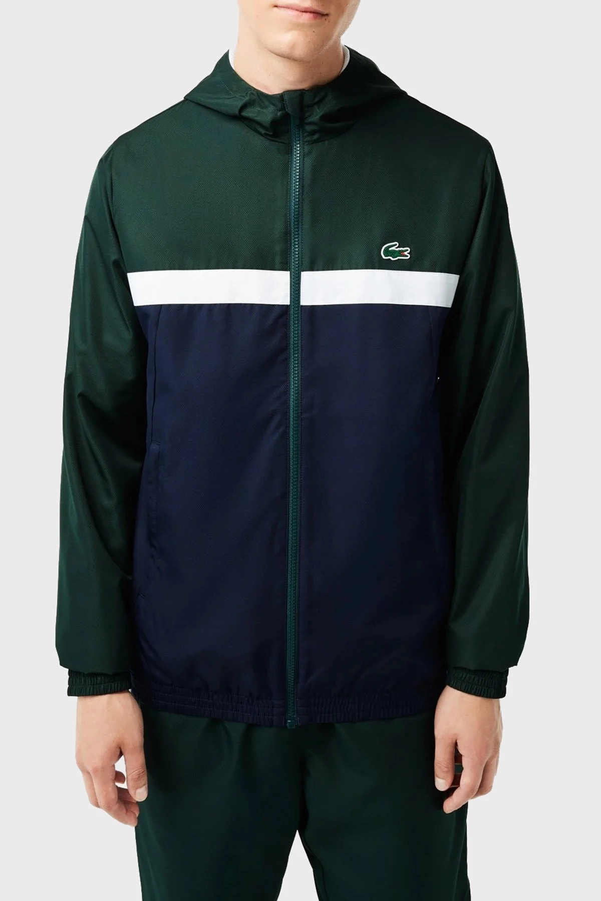 Lacoste Renk Bloklu Regular Fit Kapüşonlu Yaka Erkek Eşofman Takımı WH1793 7UP LACİVERT - 4