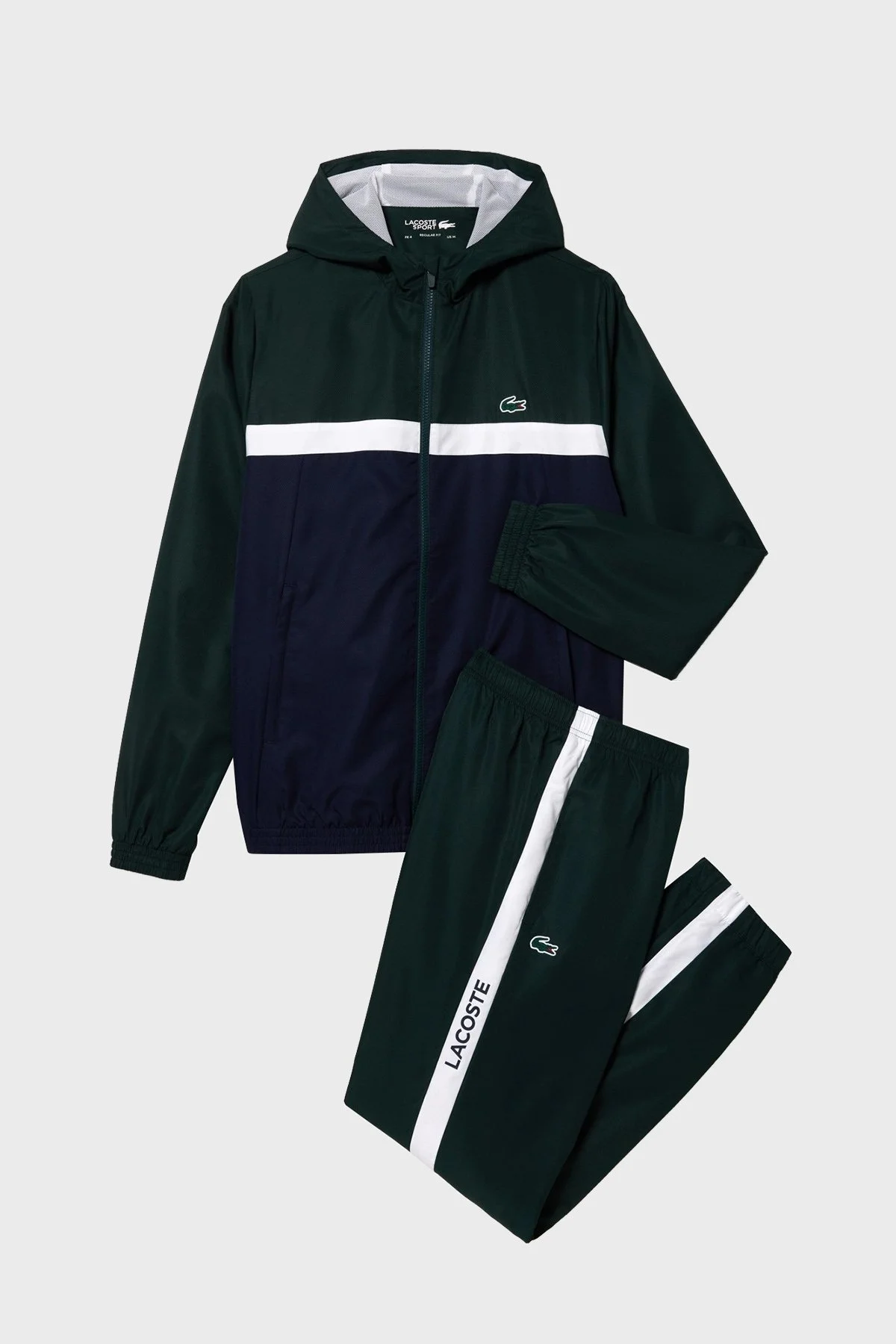 Lacoste Renk Bloklu Regular Fit Kapüşonlu Yaka Erkek Eşofman Takımı WH1793 7UP LACİVERT - 5