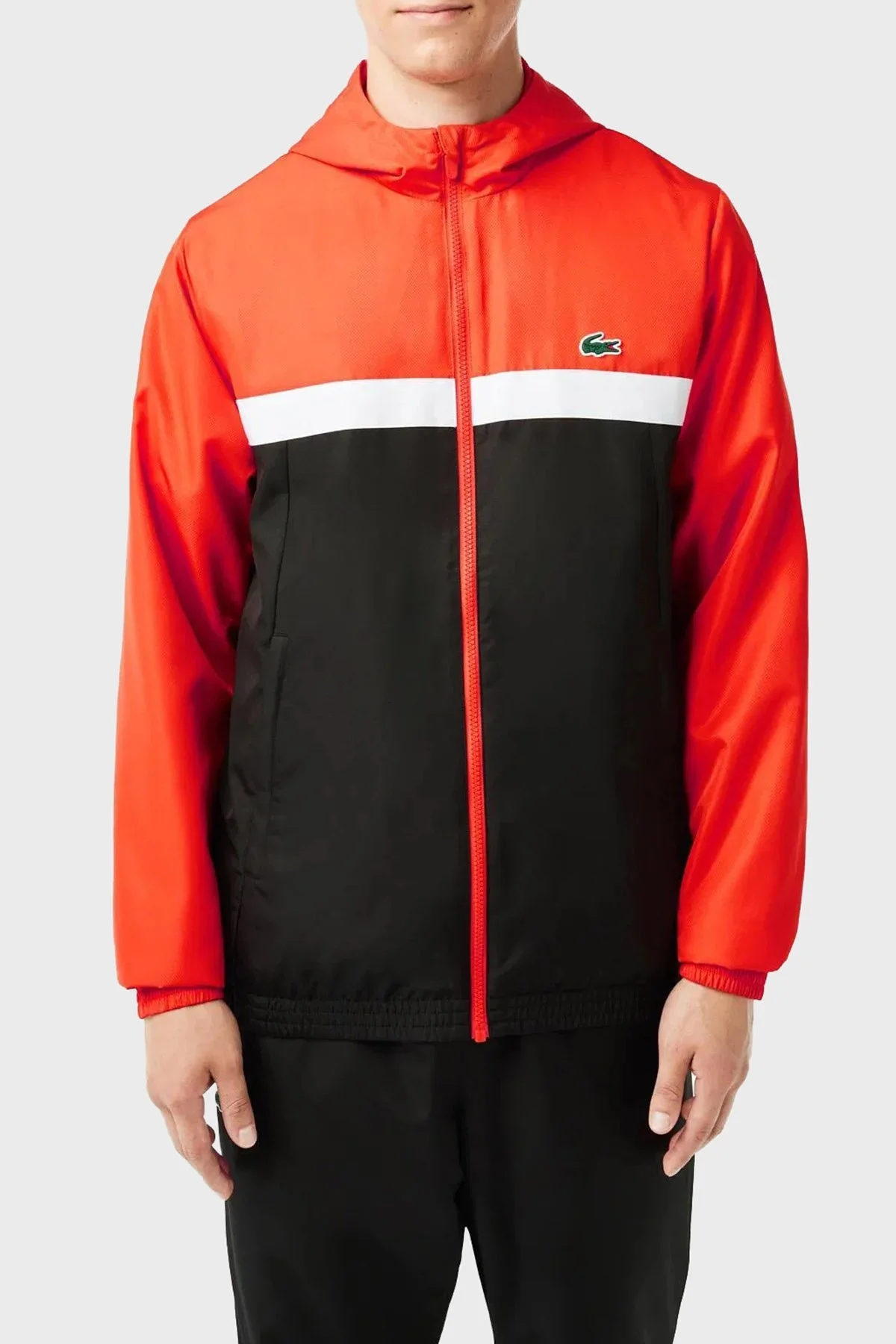 Lacoste Renk Bloklu Regular Fit Kapüşonlu Yaka Erkek Eşofman Takımı WH1793 MPI SİYAH - 4