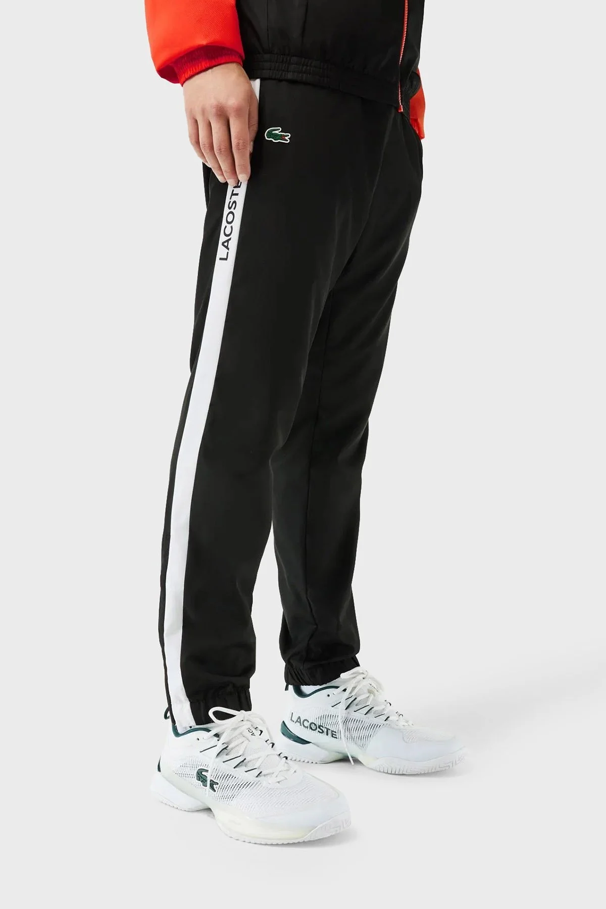 Lacoste Renk Bloklu Regular Fit Kapüşonlu Yaka Erkek Eşofman Takımı WH1793 MPI SİYAH - 5