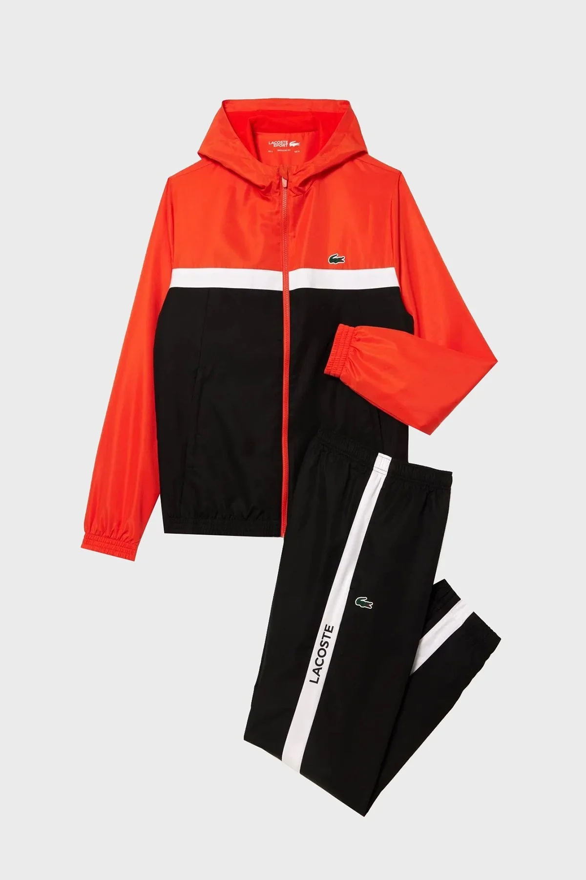 Lacoste Renk Bloklu Regular Fit Kapüşonlu Yaka Erkek Eşofman Takımı WH1793 MPI SİYAH - 6