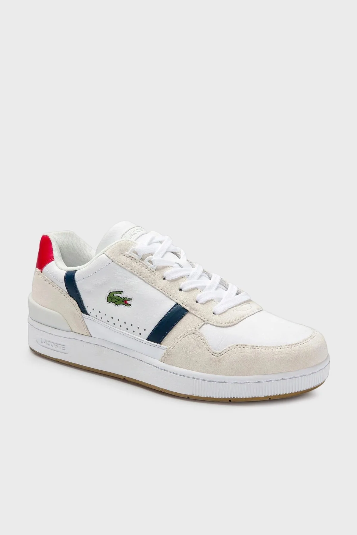 Lacoste Süet Sneaker Erkek Ayakkabı 740SMA0048 407 BEYAZ-LACİVERT - 1