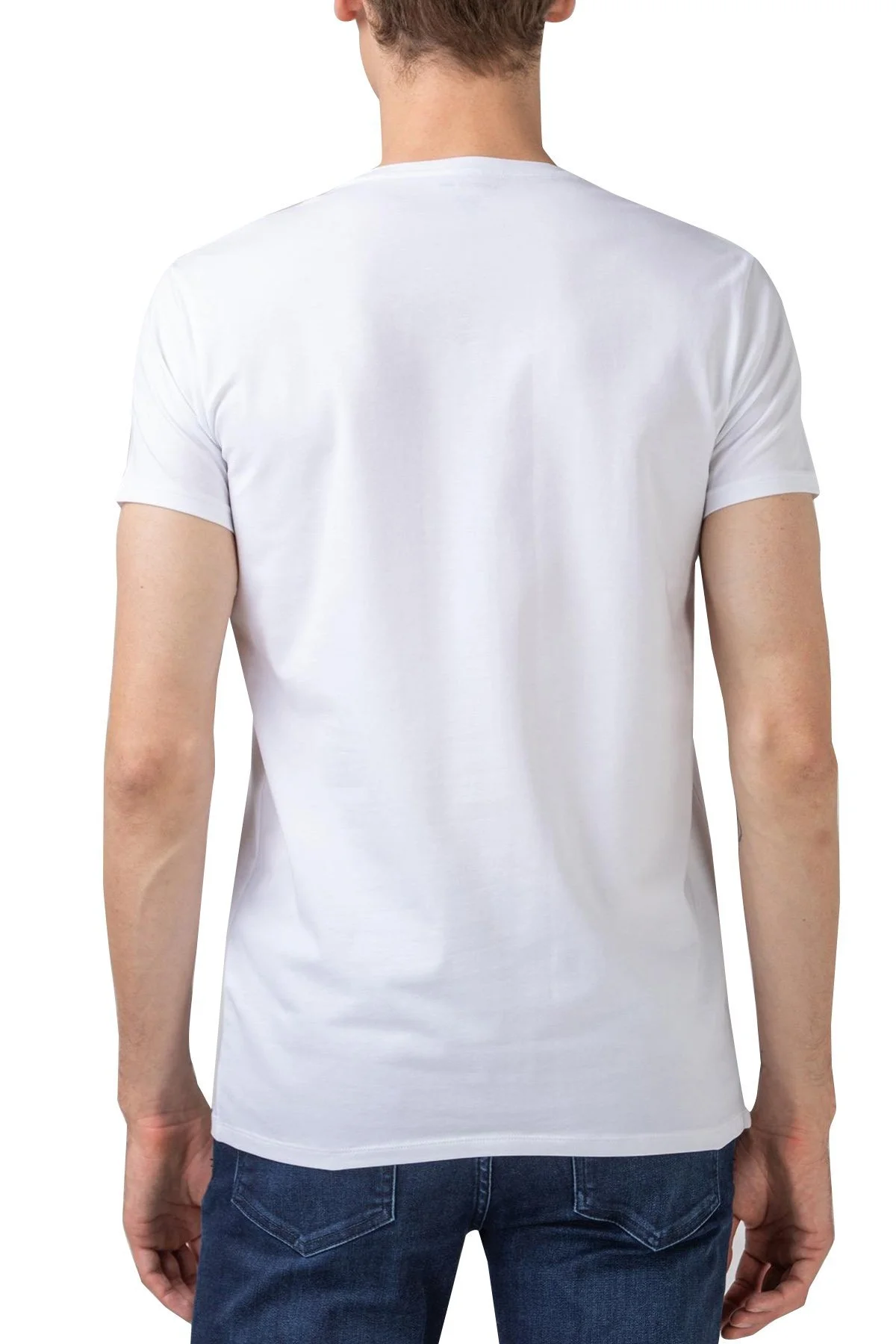 Lacoste Pamuklu V Yaka Erkek T Shirt TH0999 001 BEYAZ - 8