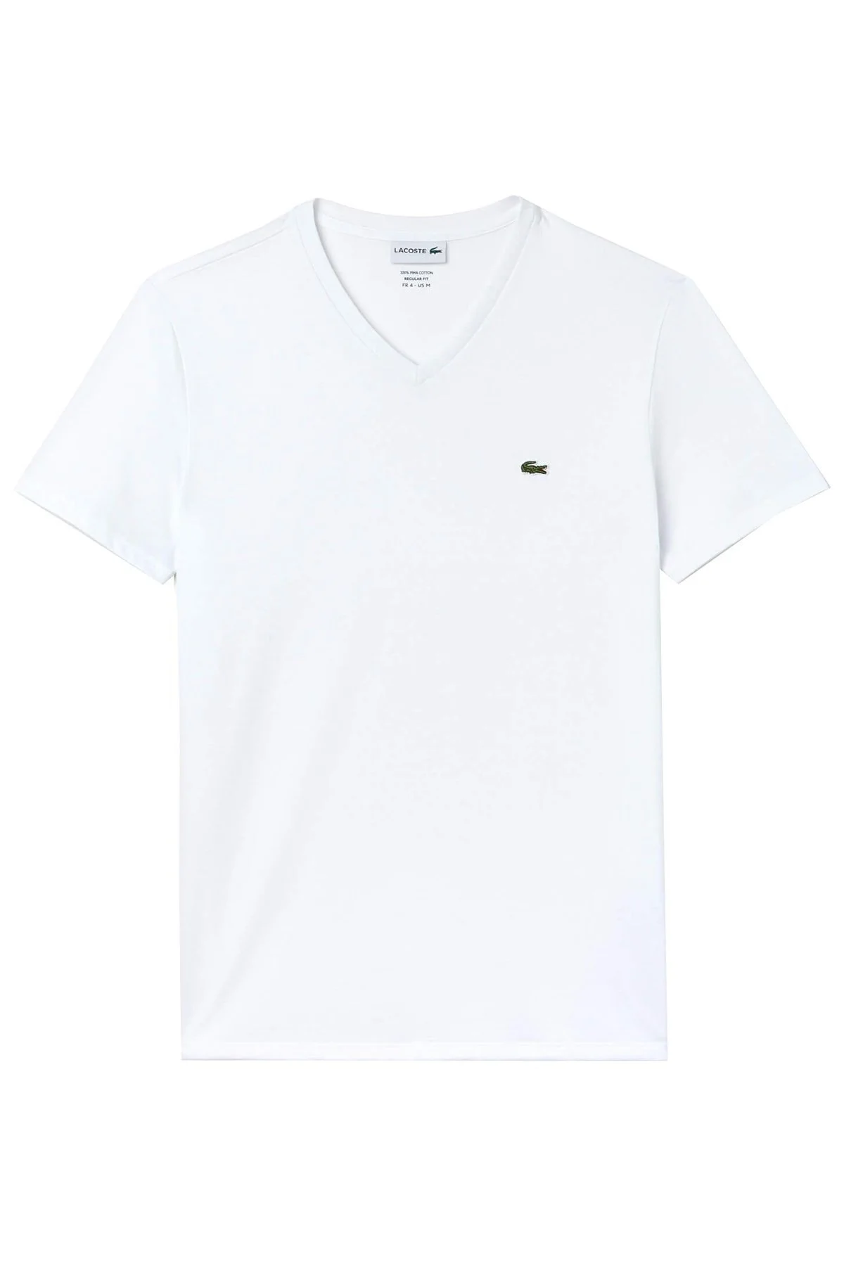 Lacoste Pamuklu V Yaka Erkek T Shirt TH0999 001 BEYAZ - 10