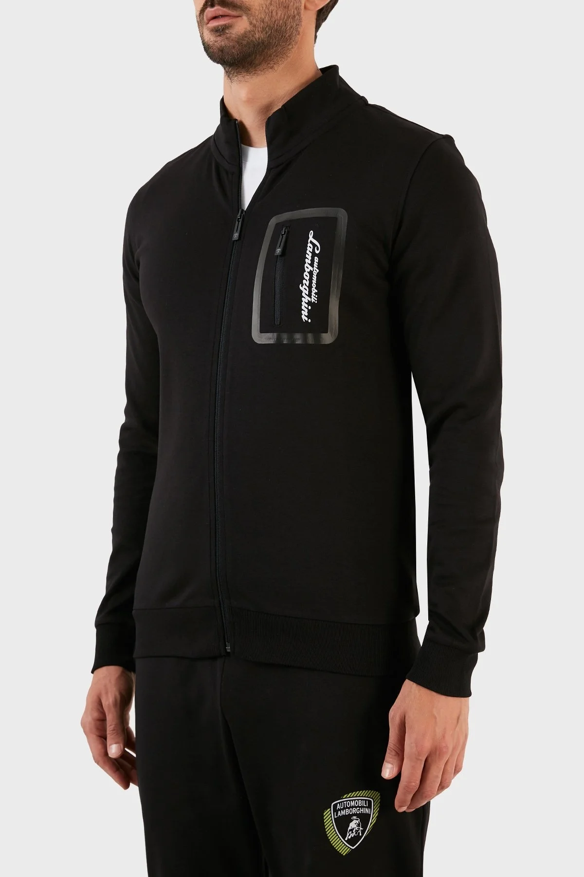 Lamborghini Logo Baskılı Regular Fit Dik Yaka Pamuklu Erkek Sweat B7XWB7AN30435899 SİYAH - 2