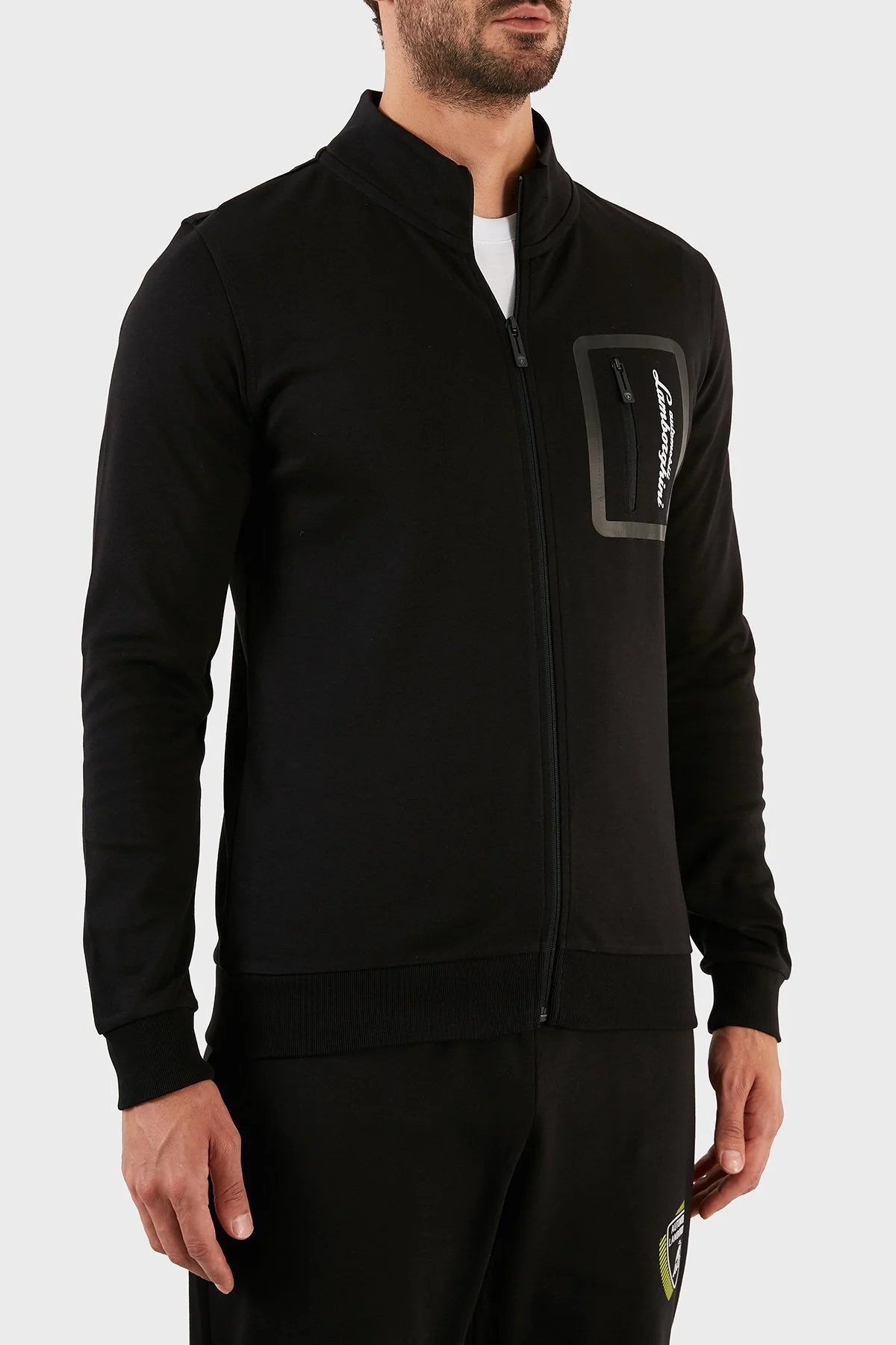 Lamborghini Logo Baskılı Regular Fit Dik Yaka Pamuklu Erkek Sweat B7XWB7AN30435899 SİYAH - 3