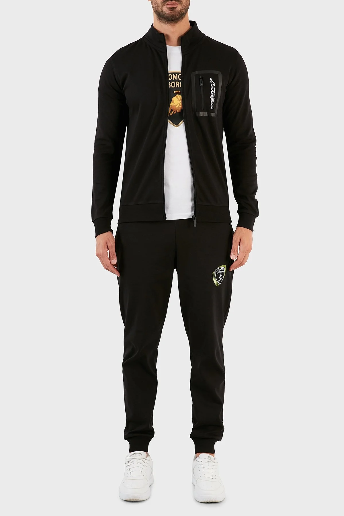 Lamborghini Logo Baskılı Regular Fit Dik Yaka Pamuklu Erkek Sweat B7XWB7AN30435899 SİYAH - 4