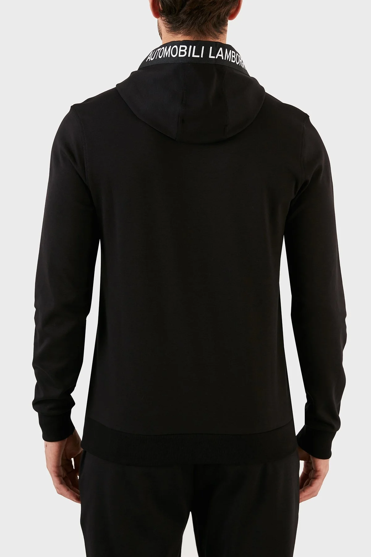 Lamborghini Logo Baskılı Regular Fit Kapüşonlu Kanguru Cepli Pamuklu Erkek Sweat B7XWB7TG30435899 SİYAH - 2