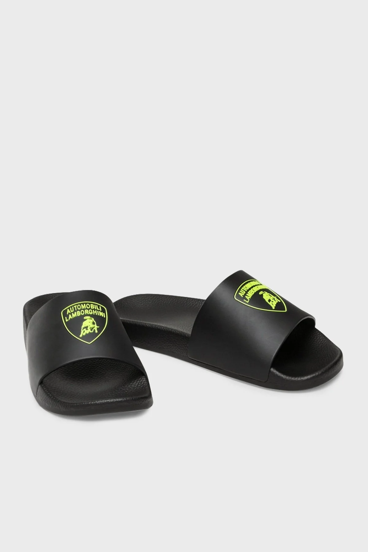 Lamborghini Logolu Erkek Terlik 72XB3SM1ZS307OU8 SİYAH-YEŞİL - 2
