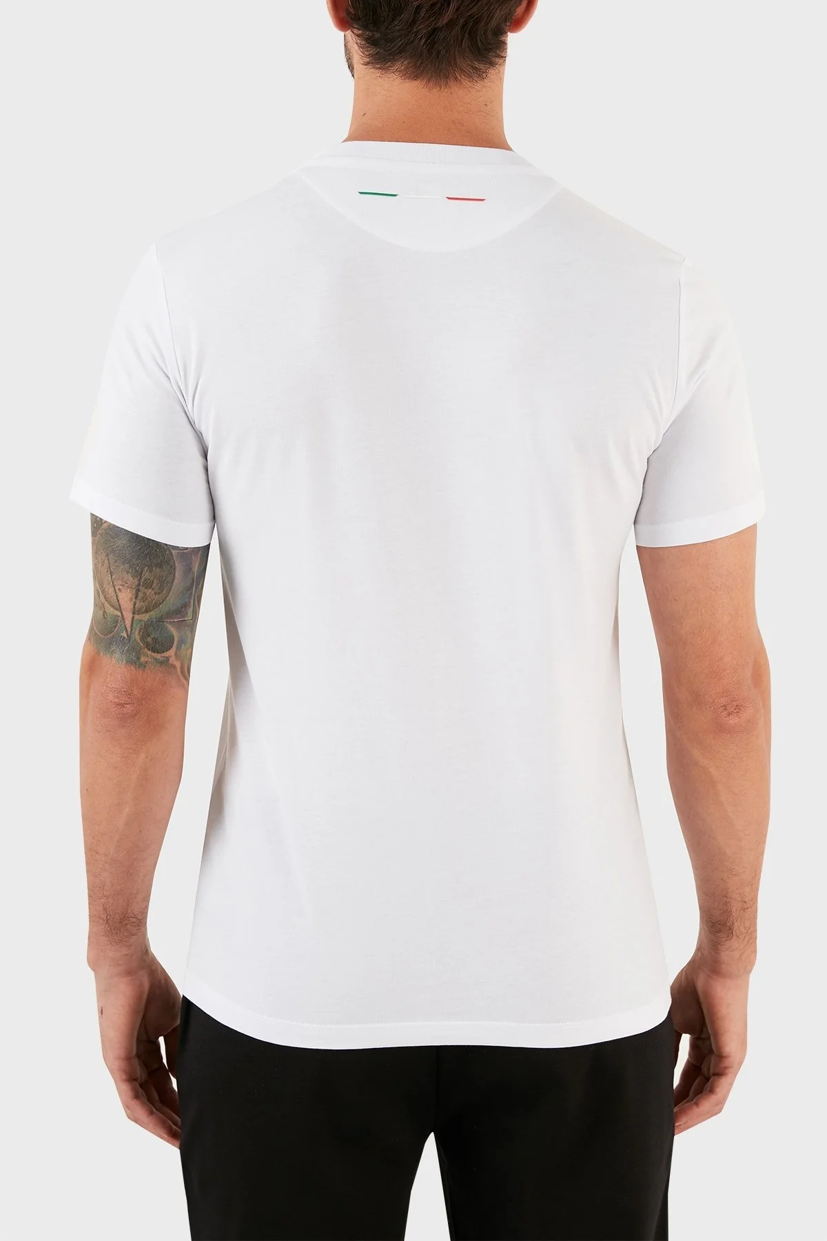 Lamborghini Logolu Regular Fit Bisiklet Yaka Pamuklu Erkek T Shirt B3XWB7TZ30431005 BEYAZ - 2