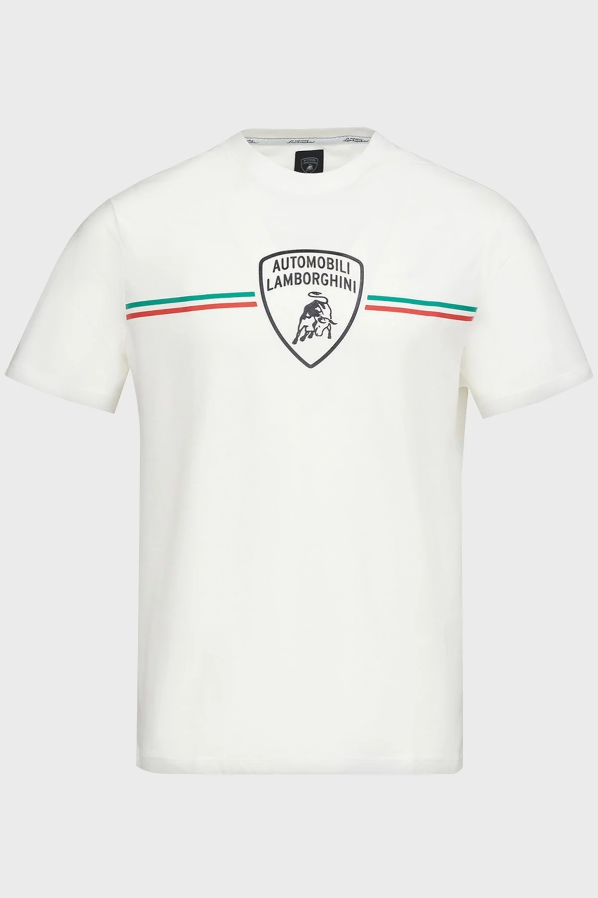 Lamborghini Pamuklu Baskılı Bisiklet Yaka Erkek T Shirt 71XBH023CJ002007 BEYAZ - 5