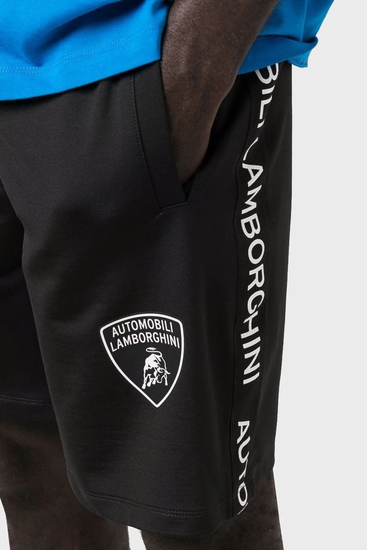 Lamborghini Pamuklu Logo Bantlı Cepli Erkek Short 72XBD001CF008899 SİYAH - 3