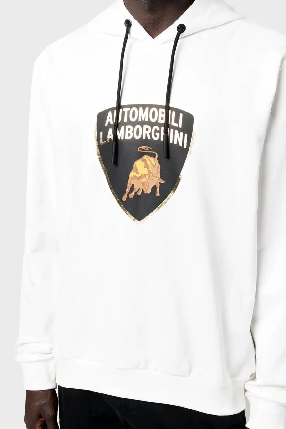 Lamborghini Pamuklu Logolu Regular Fit Kapüşonlu Erkek Sweat 72XBI021CJ315005 BEYAZ - 3