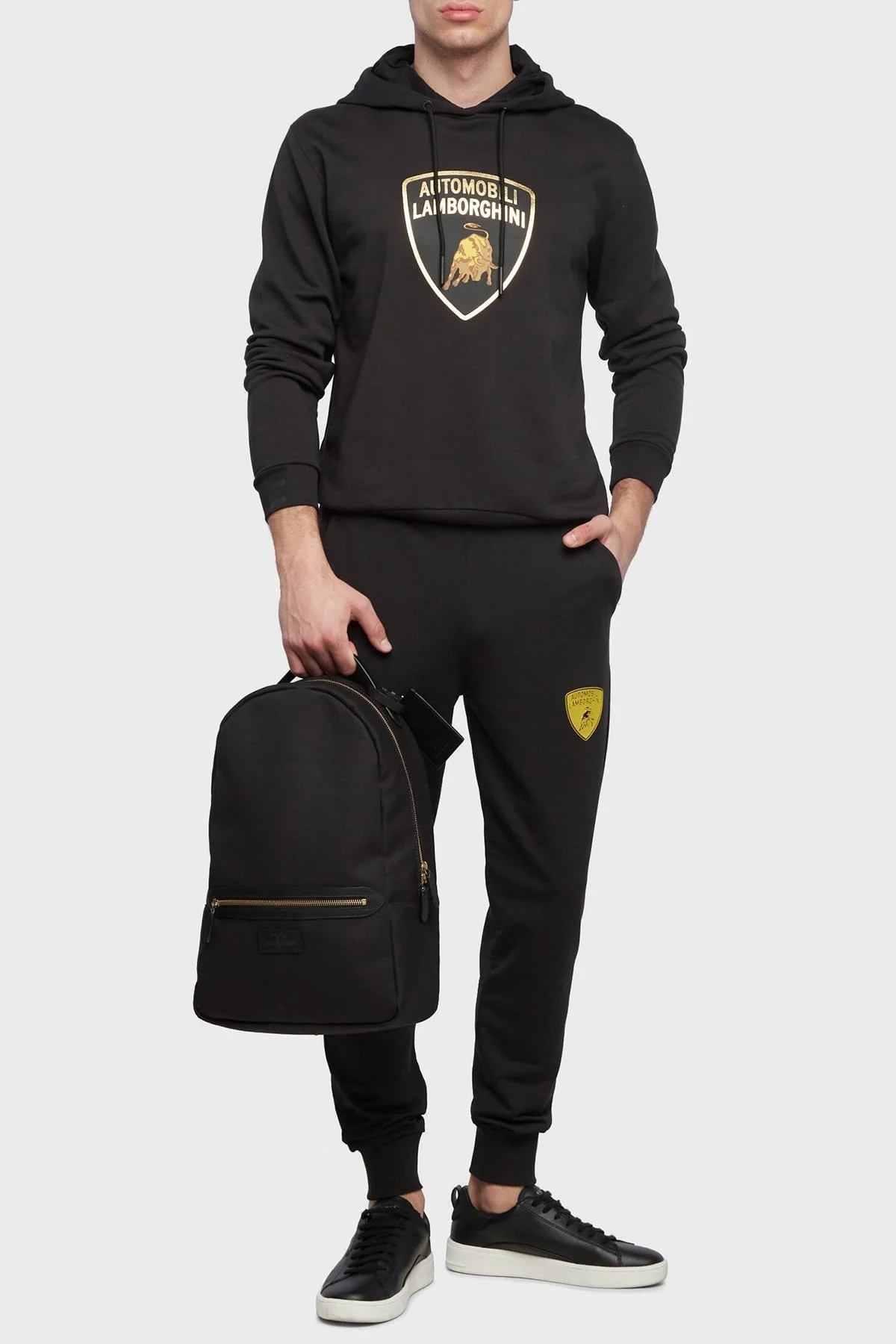 Lamborghini Pamuklu Logolu Regular Fit Kapüşonlu Erkek Sweat 72XBI021CJ315899 SİYAH - 2