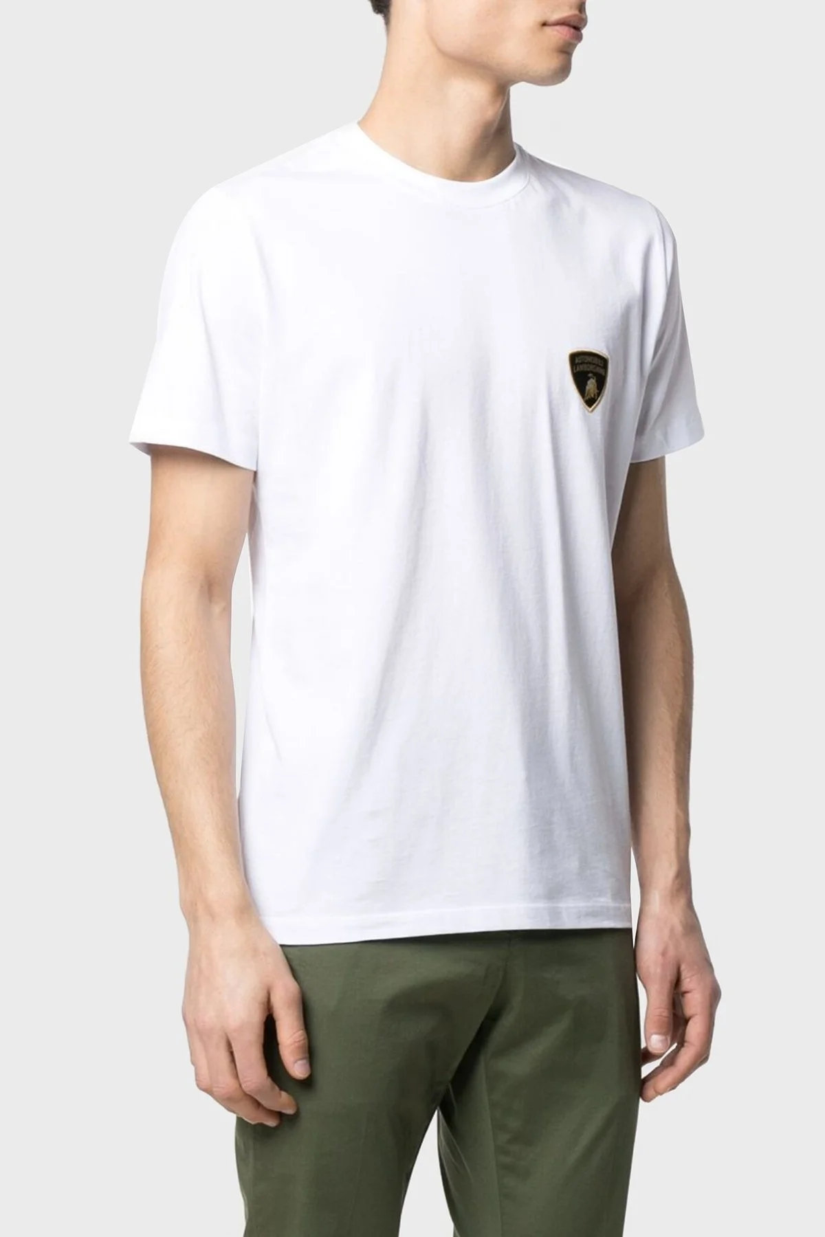 Lamborghini Pamuklu Regular Fit Bisiklet Yaka Erkek T Shirt B3XWB7T430431005 BEYAZ - 1