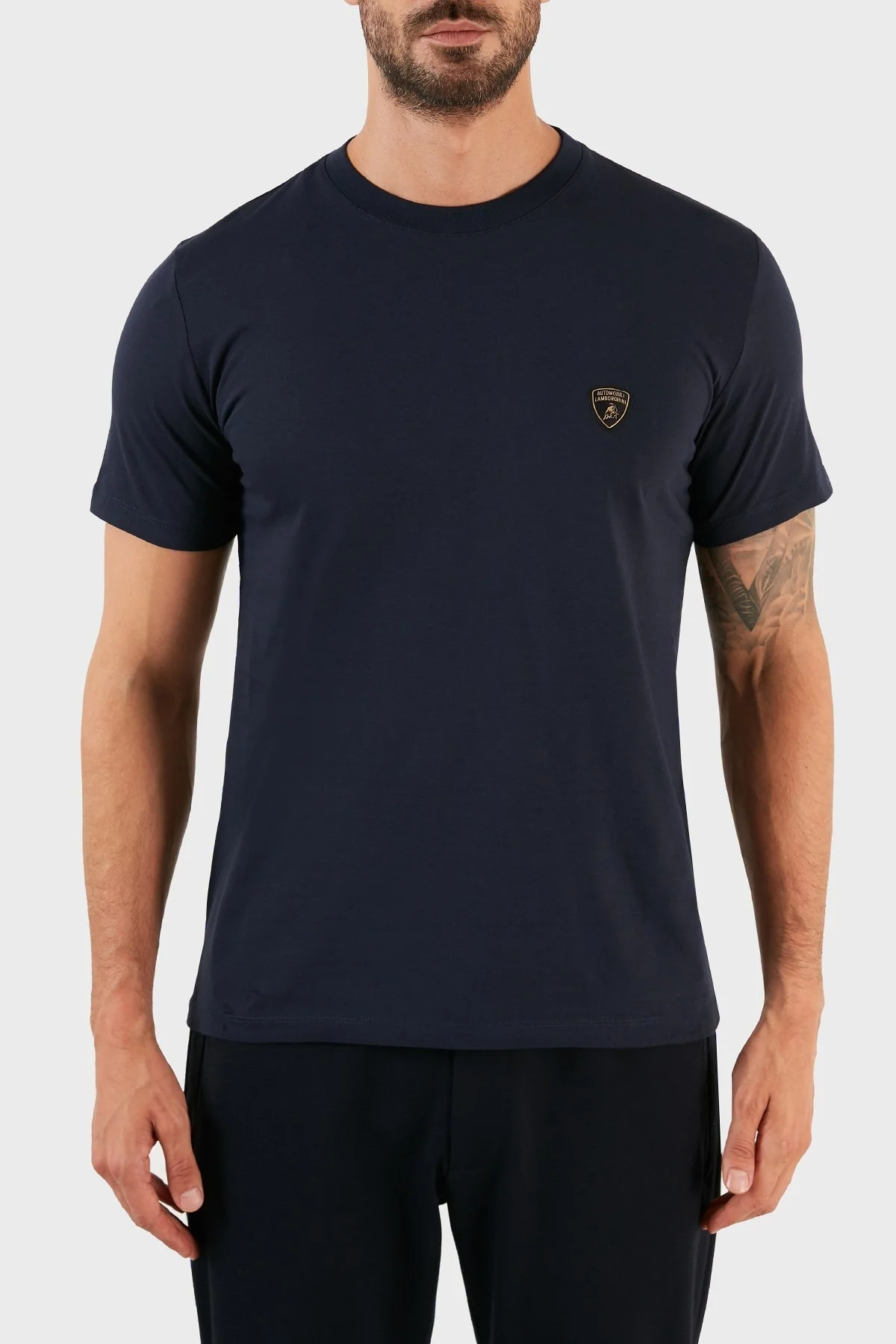 Lamborghini Regular Fit Bisiklet Yaka % 100 Pamuk Erkek T Shirt B3XWB7T130431240 LACİVERT - 1