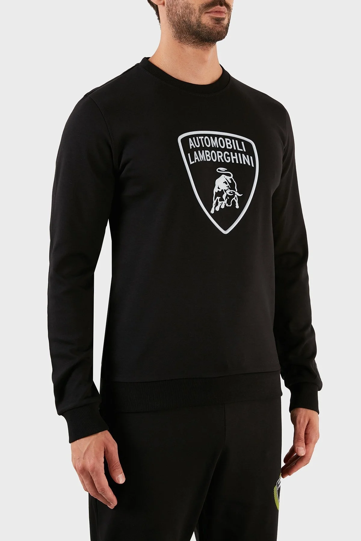 Lamborghini Regular Fit Bisiklet Yaka Pamuklu Erkek Sweat B7XWB7TA30435899 SİYAH - 3