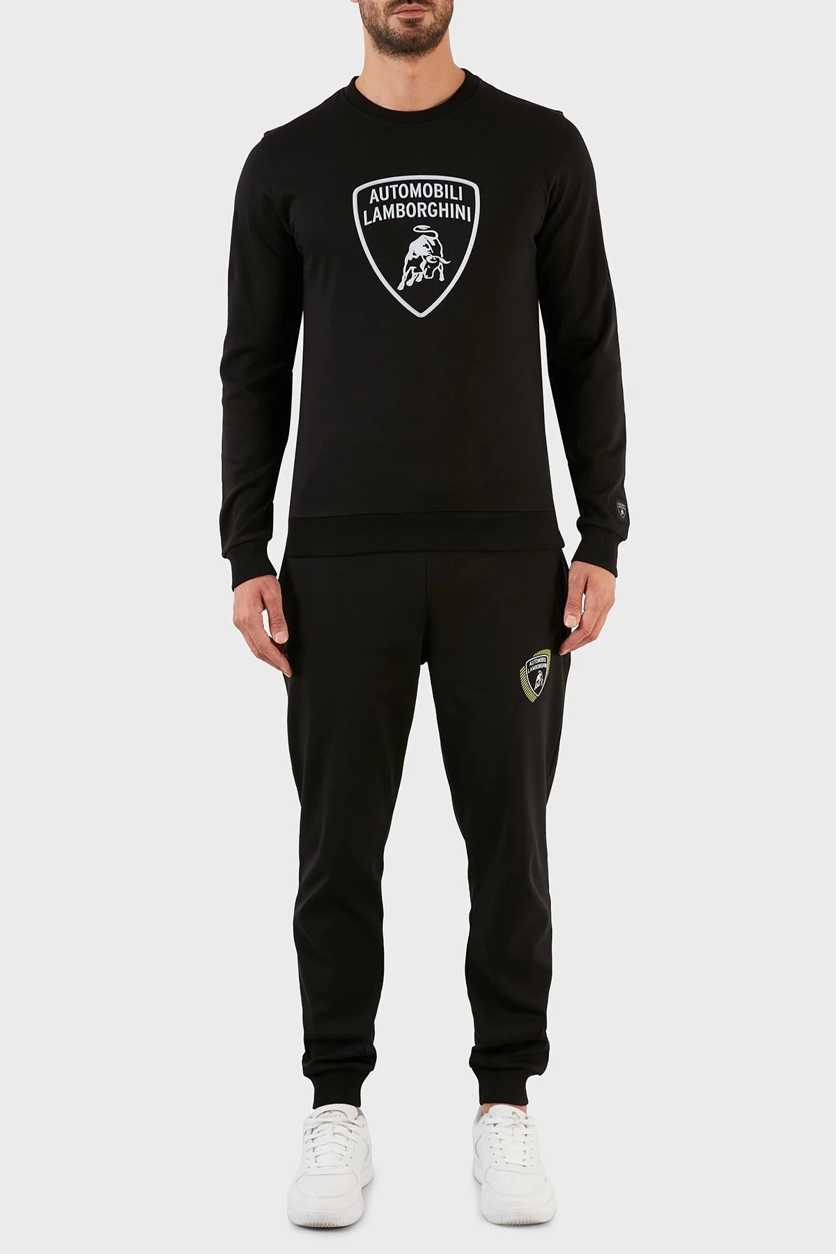 Lamborghini Regular Fit Bisiklet Yaka Pamuklu Erkek Sweat B7XWB7TA30435899 SİYAH - 4