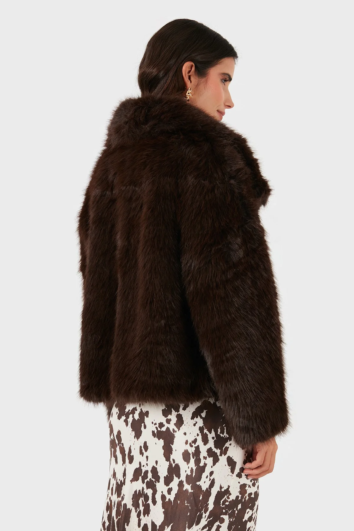 Lazzerini Tiziana Oversize Geniş Yaka Yumuşak Dokulu Bayan Kürk 68912364942P98 KAHVE - 3