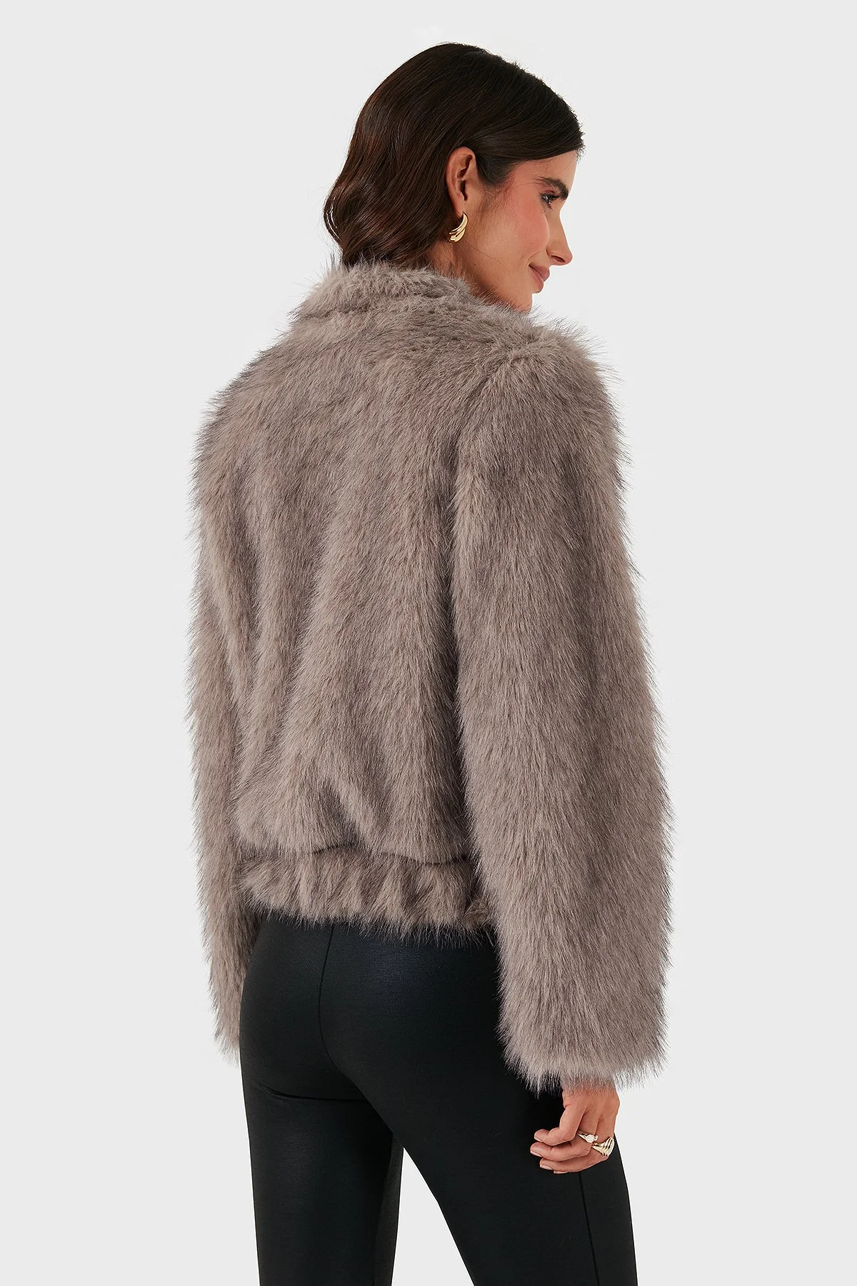 Lazzerini Tiziana Regular Fit Bisiklet Yaka Fermuarlı Kadın Kürk 68912359939 BEJ - 3