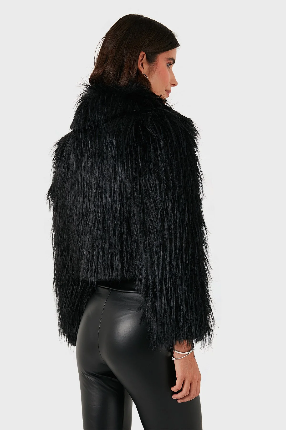 Lazzerini Tiziana Regular Fit Ceket Yaka Fermuarlı Kadın Kürk 68912367948PR116 SİYAH - 3