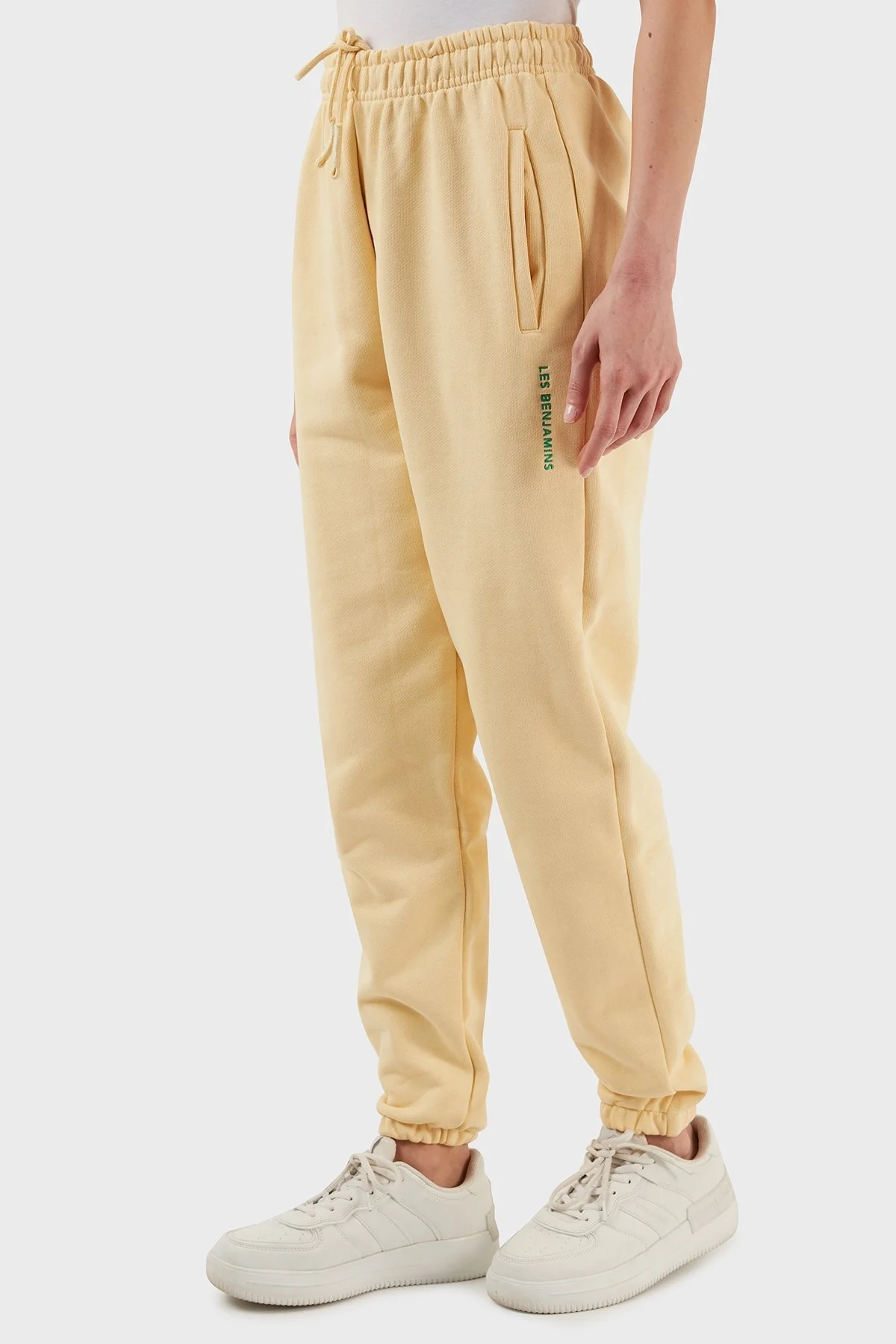 Les Benjamins % 100 Organik Pamuklu Regular Fit Jogger Spor Bayan Pantolon LB22SSESSFUSP-306 SARI - 3