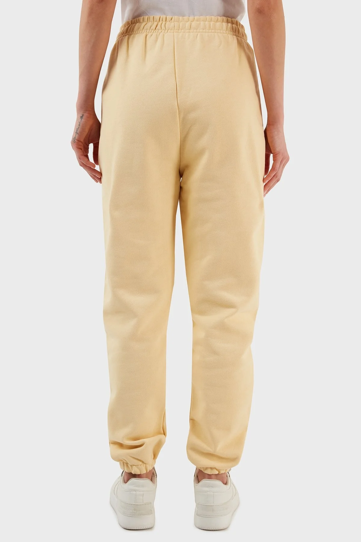 Les Benjamins % 100 Organik Pamuklu Regular Fit Jogger Spor Bayan Pantolon LB22SSESSFUSP-306 SARI - 5