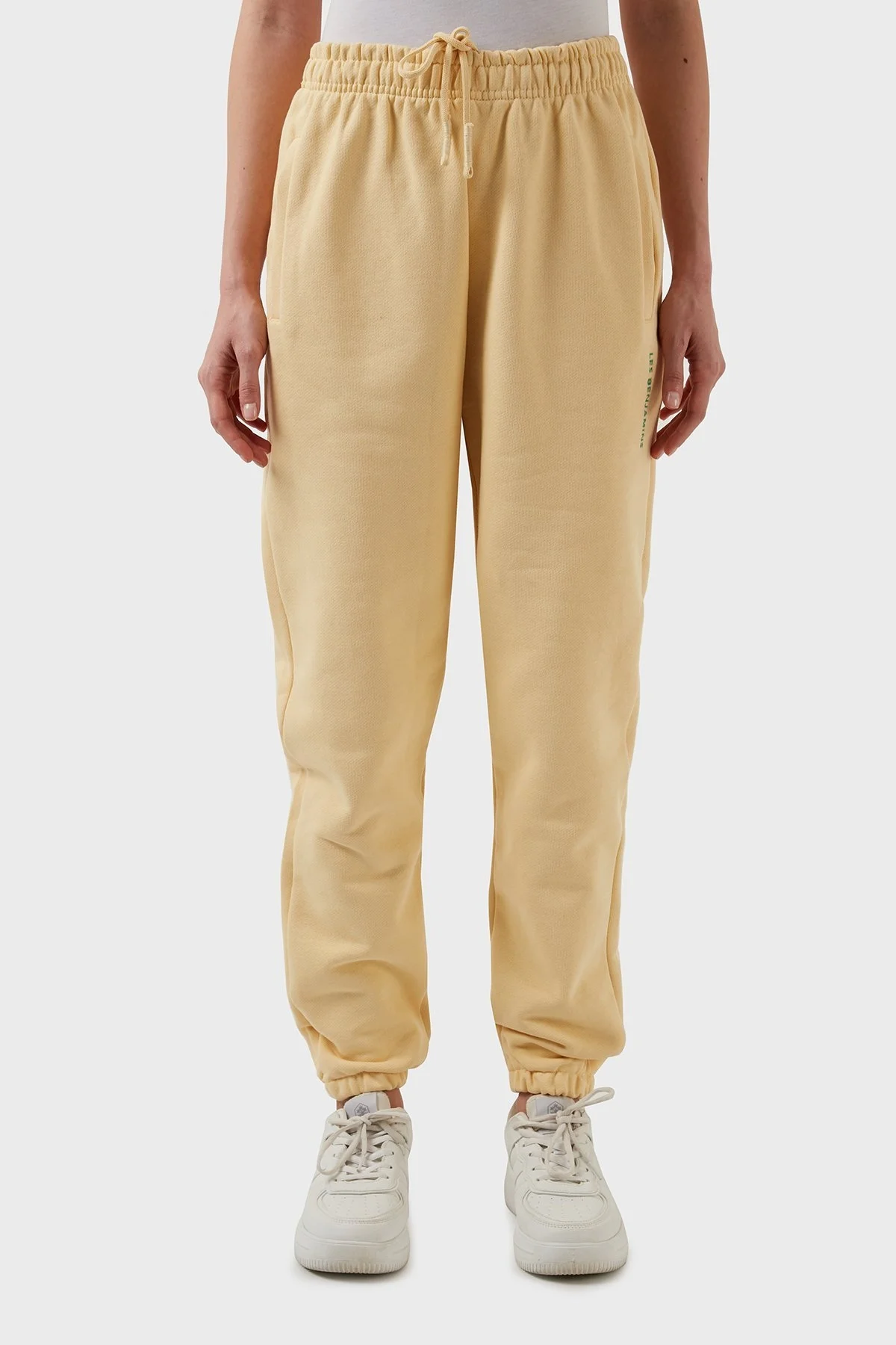 Les Benjamins % 100 Organik Pamuklu Regular Fit Jogger Spor Bayan Pantolon LB22SSESSFUSP-306 SARI - 6