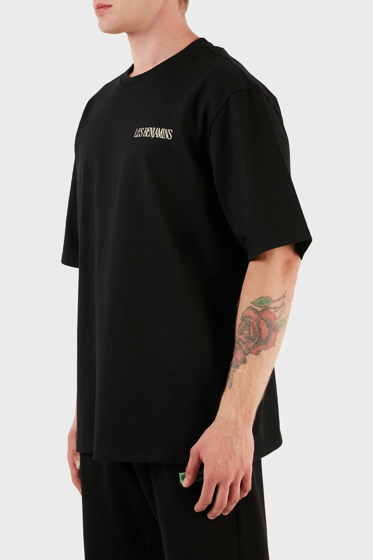 Les Benjamins % 100 Pamuk Baskılı Oversize Erkek T Shirt LB23FWFRWMUOT-005 SİYAH - 6