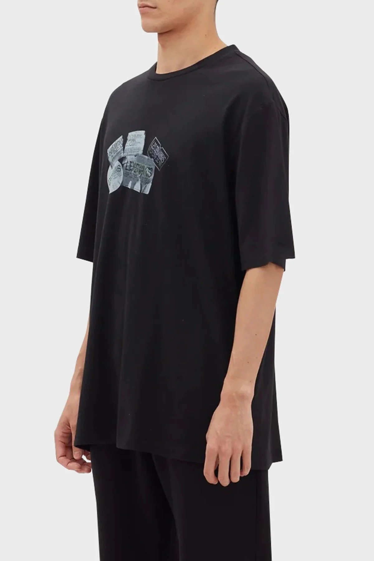 Les Benjamins % 100 Pamuk Baskılı Oversize Erkek T Shirt LB23FWFRWMUOT-009 SİYAH - 4