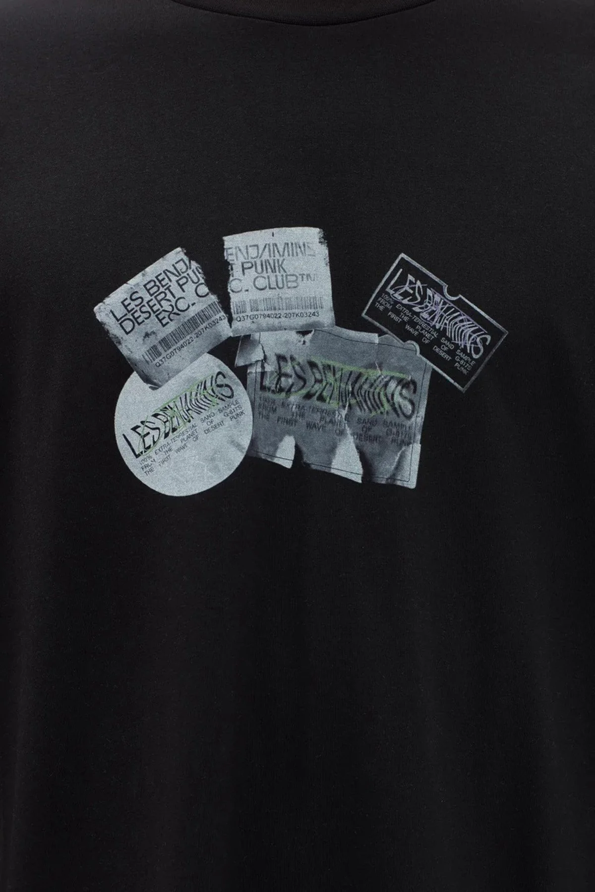 Les Benjamins % 100 Pamuk Baskılı Oversize Erkek T Shirt LB23FWFRWMUOT-009 SİYAH - 6