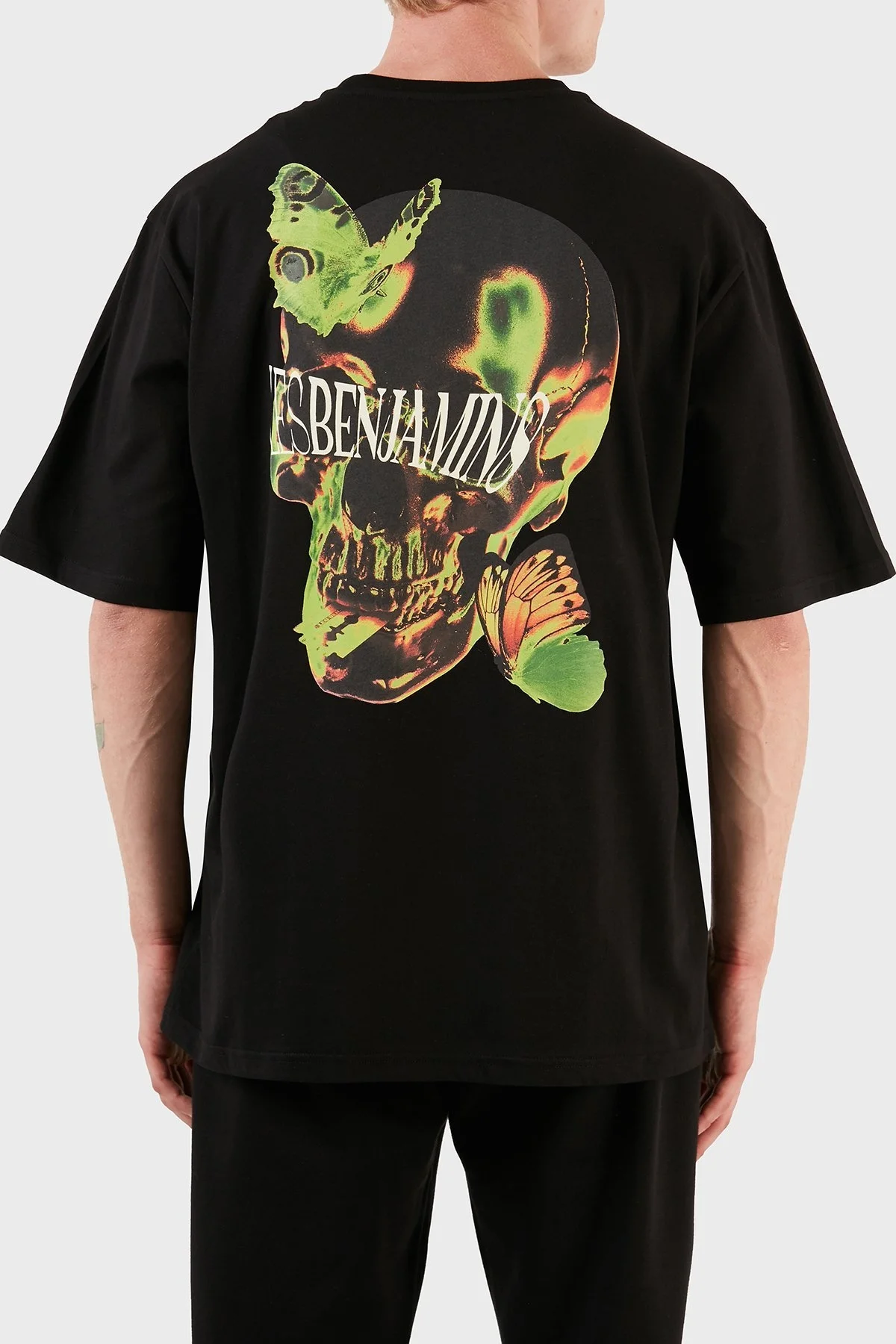 Les Benjamins % 100 Pamuk Baskılı Oversize Erkek T Shirt LB23FWFRWMUOT-010 SİYAH - 1