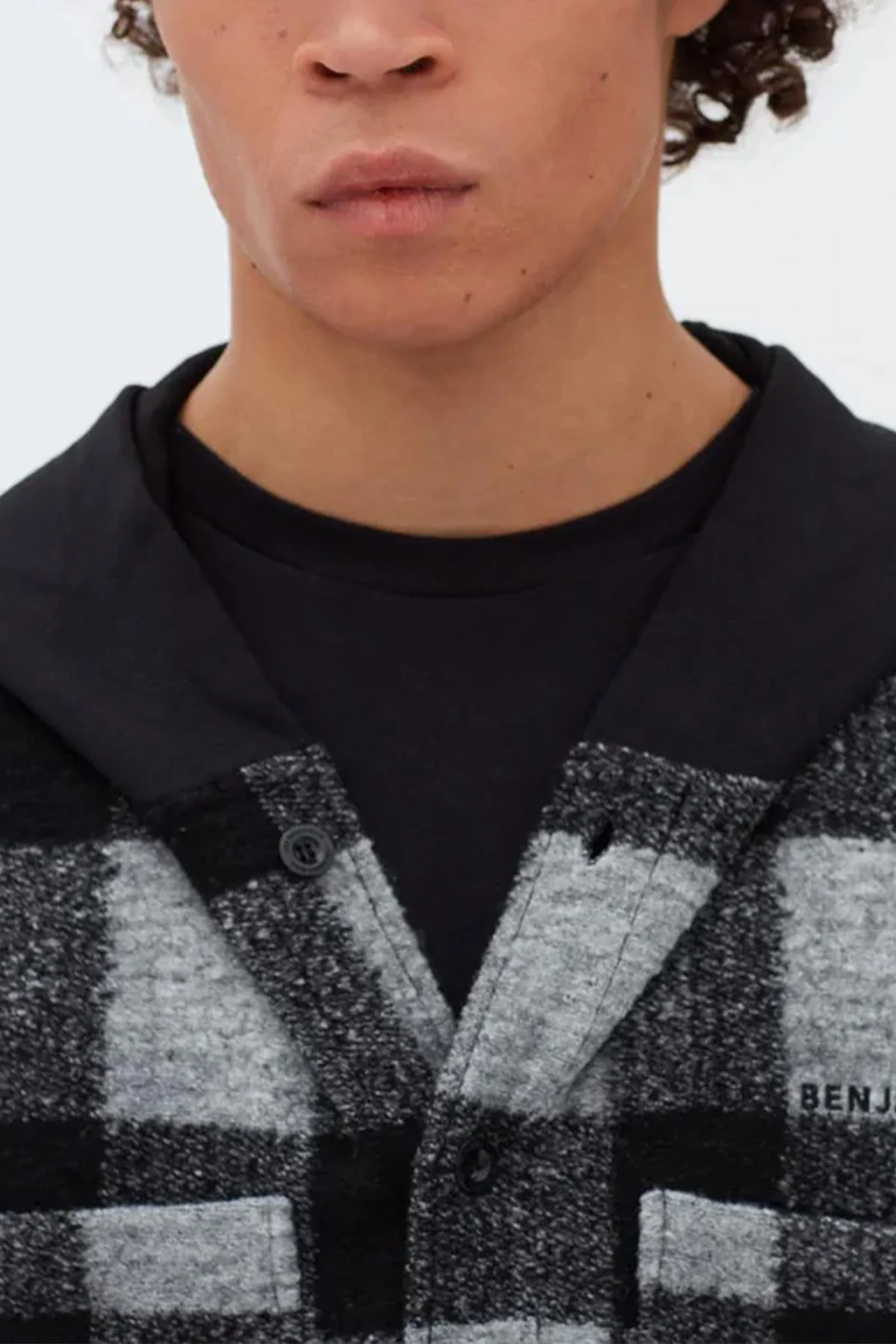 Les Benjamins % 100 Pamuk Geniş Kesim Çift Cepli Erkek Gömlek Ceket LB22FWGASMUSH-009 SİYAH - 4