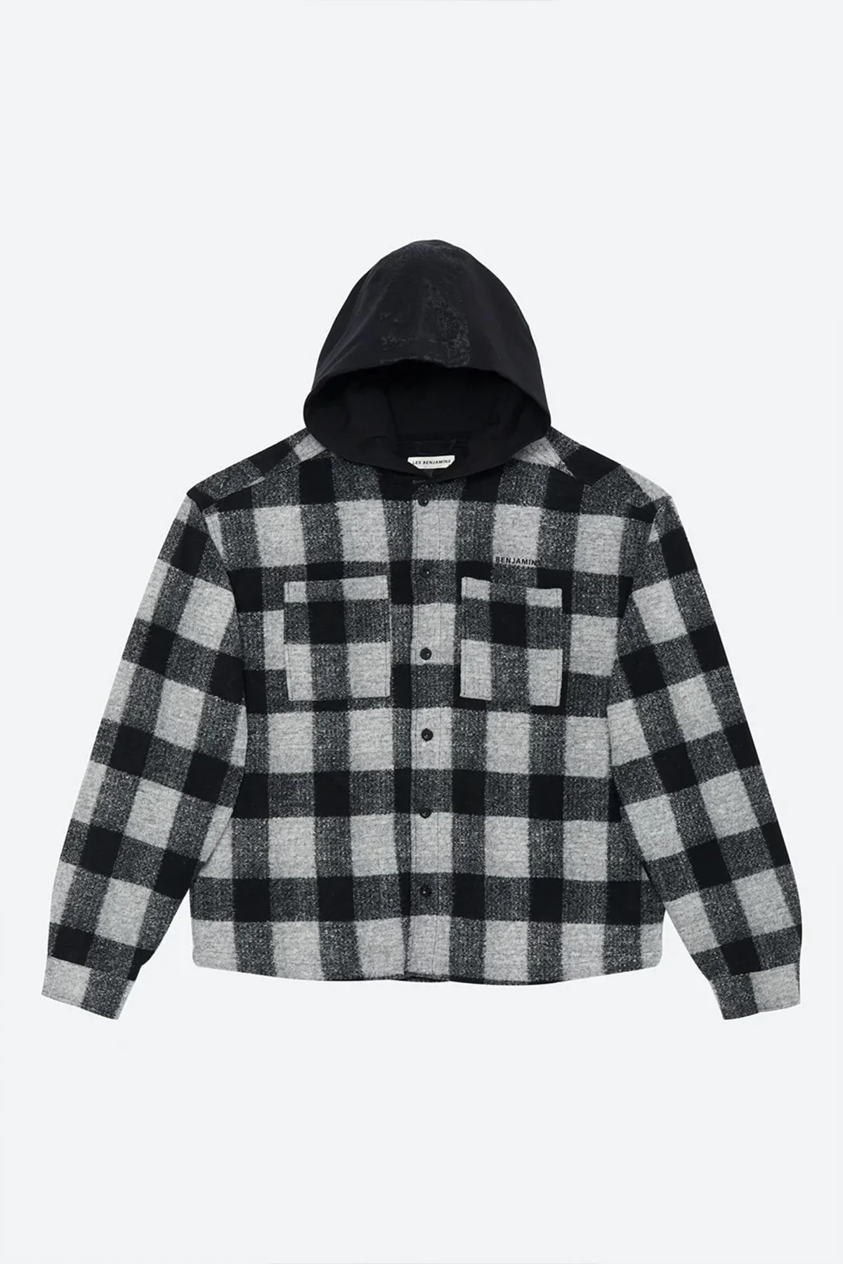 Les Benjamins % 100 Pamuk Geniş Kesim Çift Cepli Erkek Gömlek Ceket LB22FWGASMUSH-009 SİYAH - 6