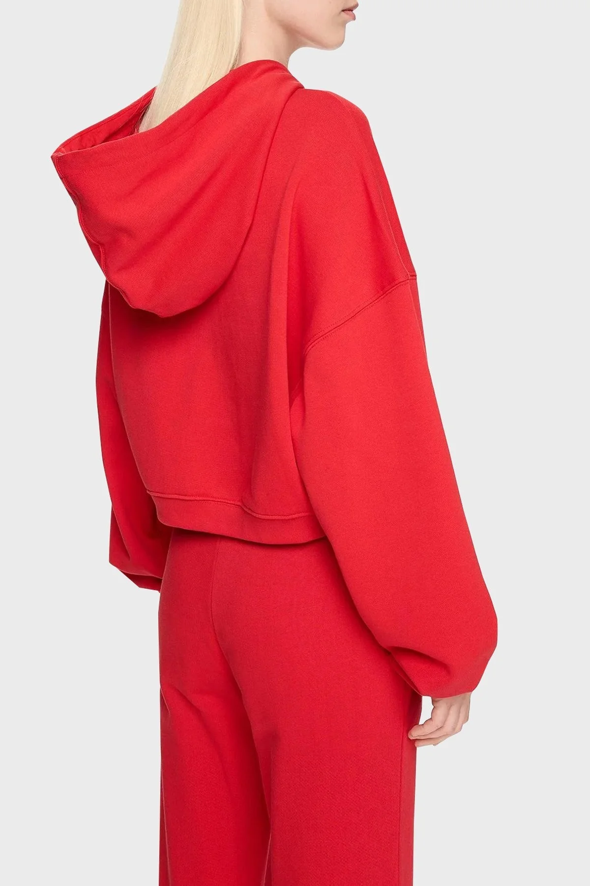 Les Benjamins % 100 Pamuk Kapüşonlu Fermuarlı Bayan Sweat LB24FWESSFUZH-302 KIRMIZI - 10