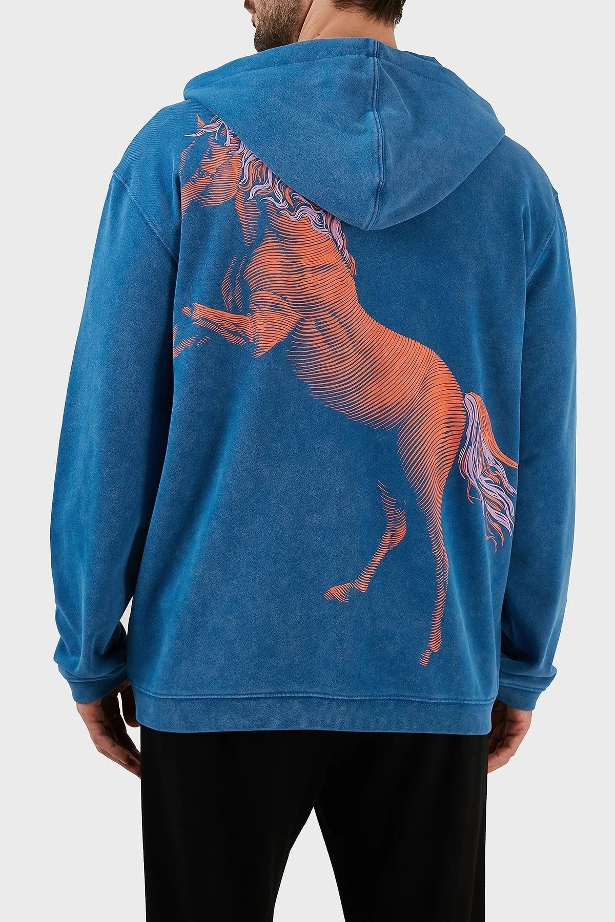 Les Benjamins % 100 Pamuk Oversize Fermuarlı Kapüşonlu Erkek Sweat LB23SSHOEMUZH-001 LACİVERT - 2