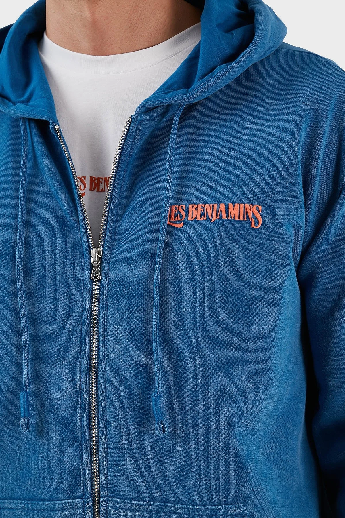 Les Benjamins % 100 Pamuk Oversize Fermuarlı Kapüşonlu Erkek Sweat LB23SSHOEMUZH-001 LACİVERT - 6