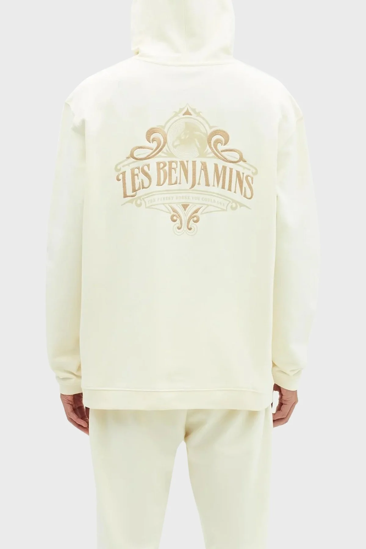 Les Benjamins % 100 Pamuk Oversize Fermuarlı Kapüşonlu Erkek Sweat LB23SSHOEMUZH-002 BEYAZ - 5