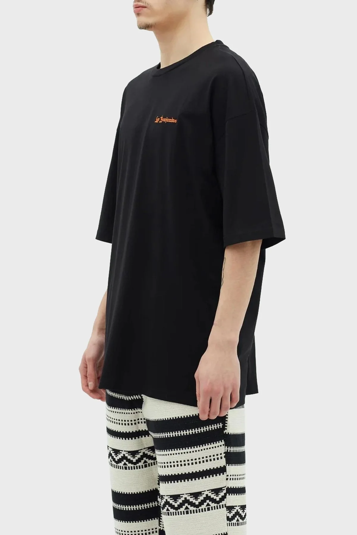 Les Benjamins % 100 Pamuk Oversize Fit Bisiklet Yaka Erkek T Shirt LB23SSHOEMUOT-004 SİYAH - 3