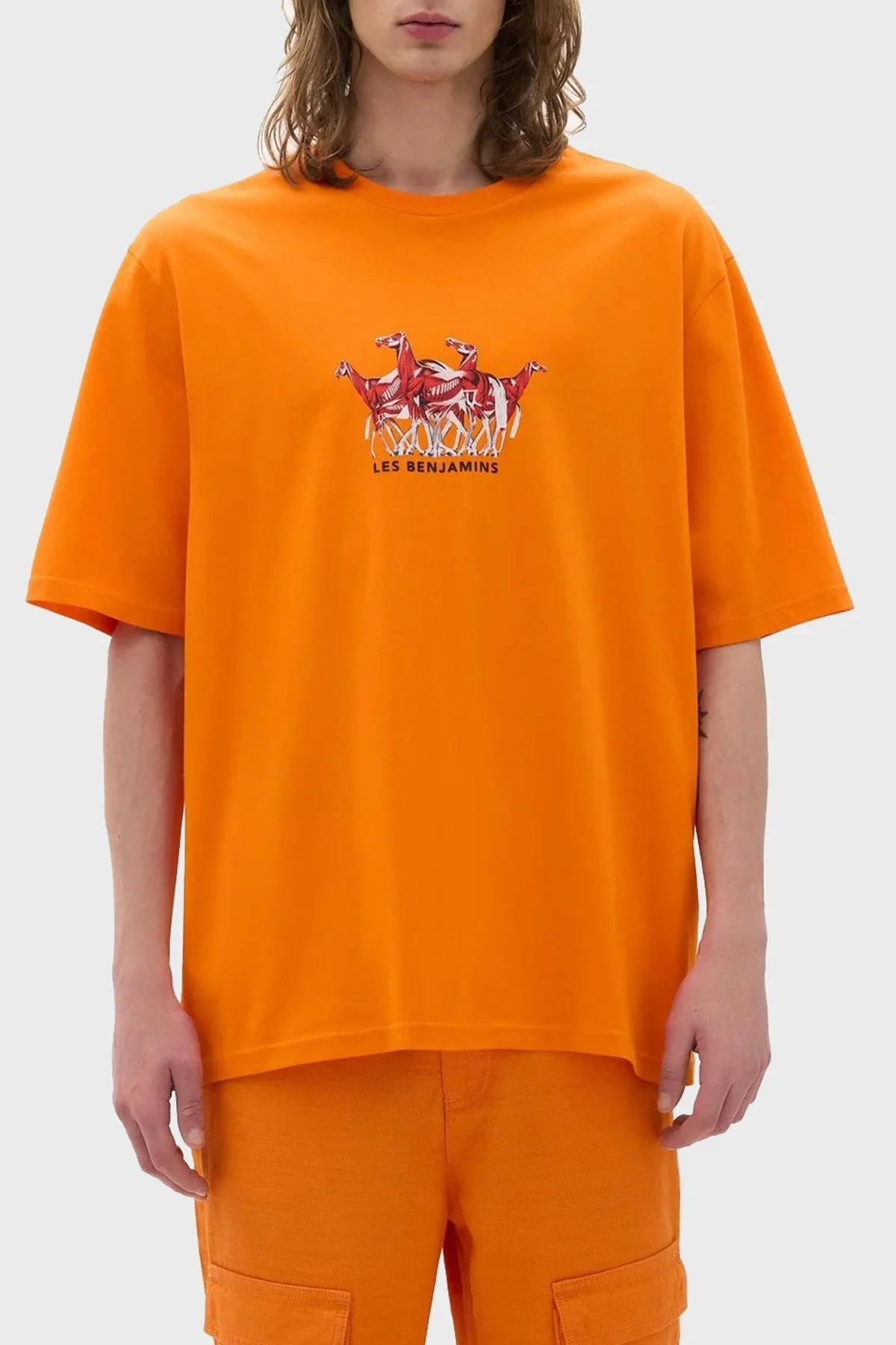 Les Benjamins % 100 Pamuk Oversize Fit Bisiklet Yaka Erkek T Shirt LB23SSHOEMUOT-006 YEŞİL - 1