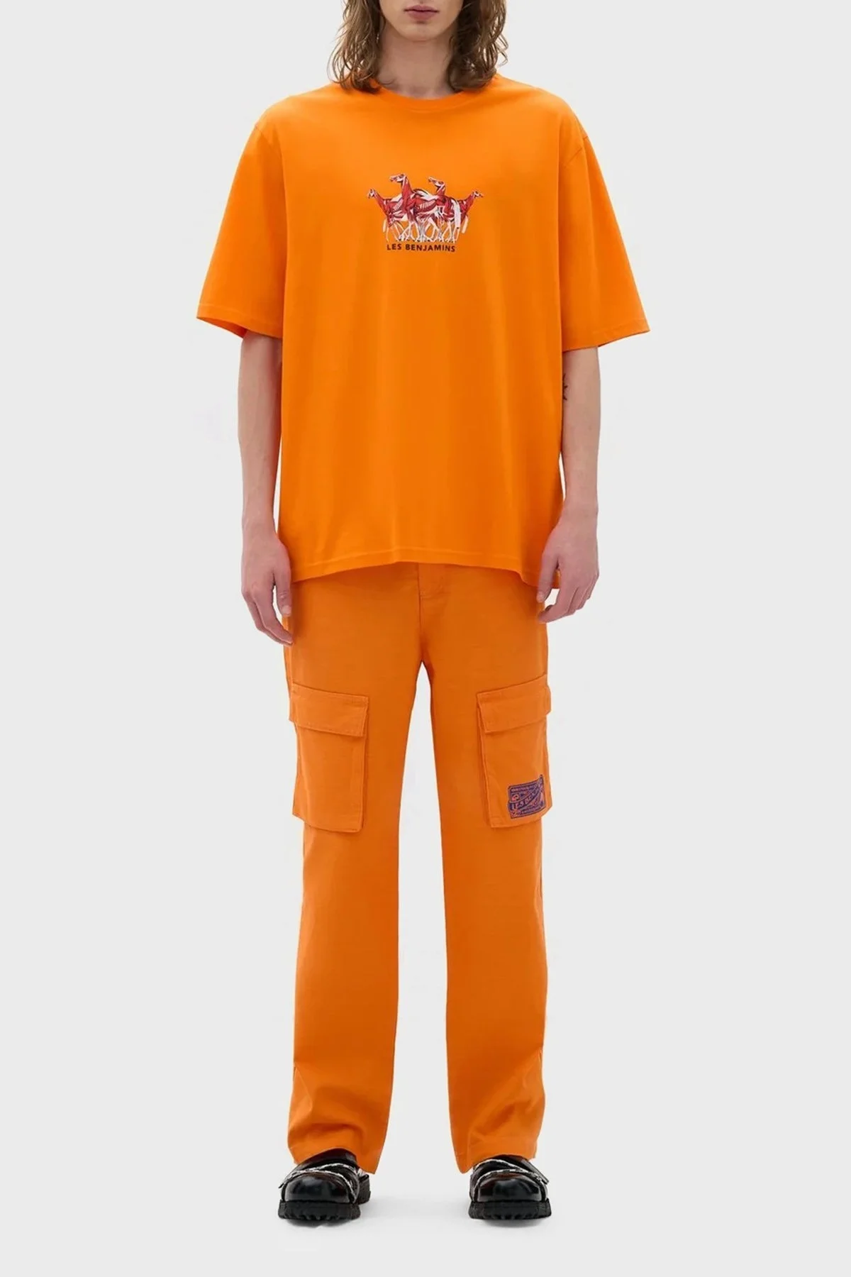 Les Benjamins % 100 Pamuk Oversize Fit Bisiklet Yaka Erkek T Shirt LB23SSHOEMUOT-006 YEŞİL - 3