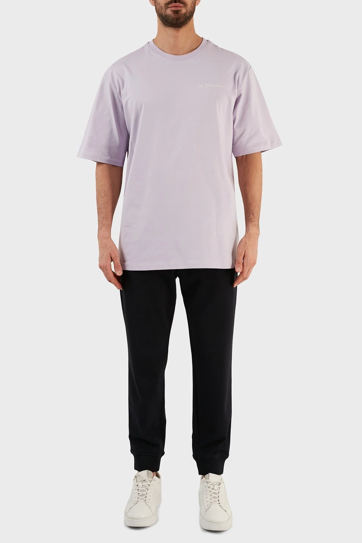 Les Benjamins % 100 Pamuk Oversize Fit Bisiklet Yaka Erkek T Shirt LB23SSHOEMUOT-009 LİLA - 5